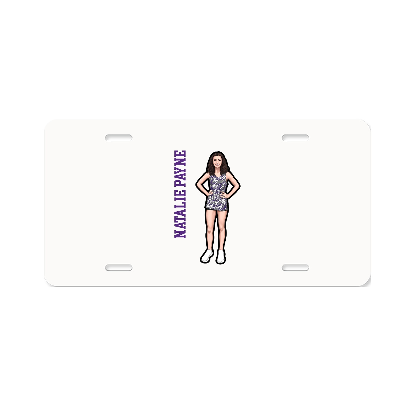 License Plate — Name Vertical in Classic
