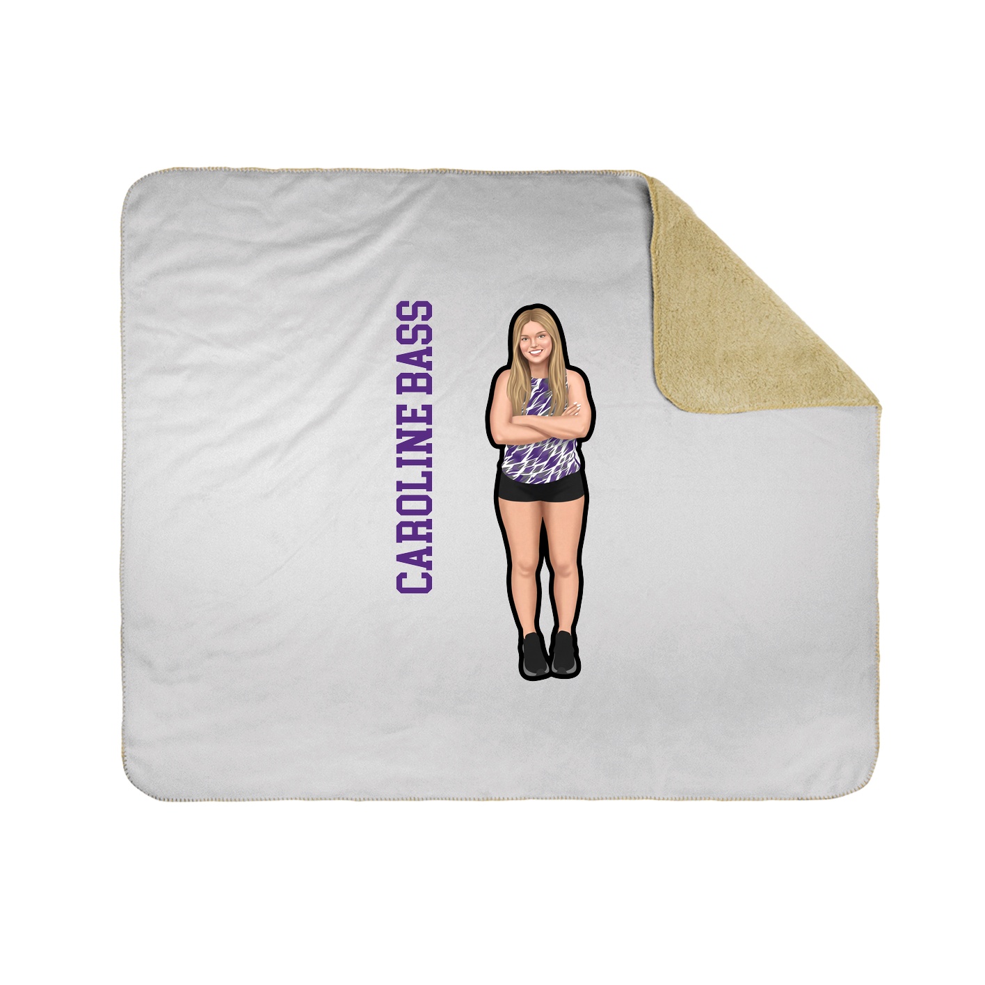 Throw Blanket — Name Vertical in White