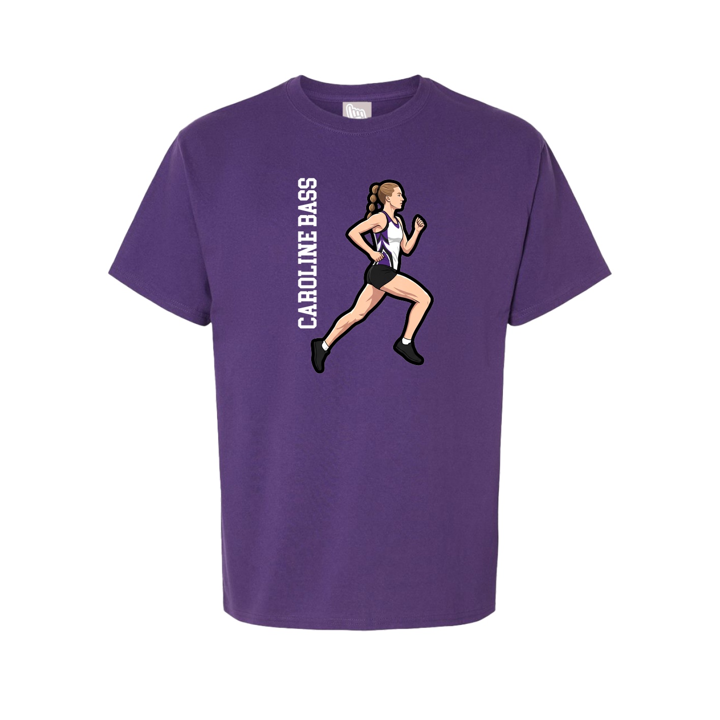 Youth Tee — Name Vertical in Purple