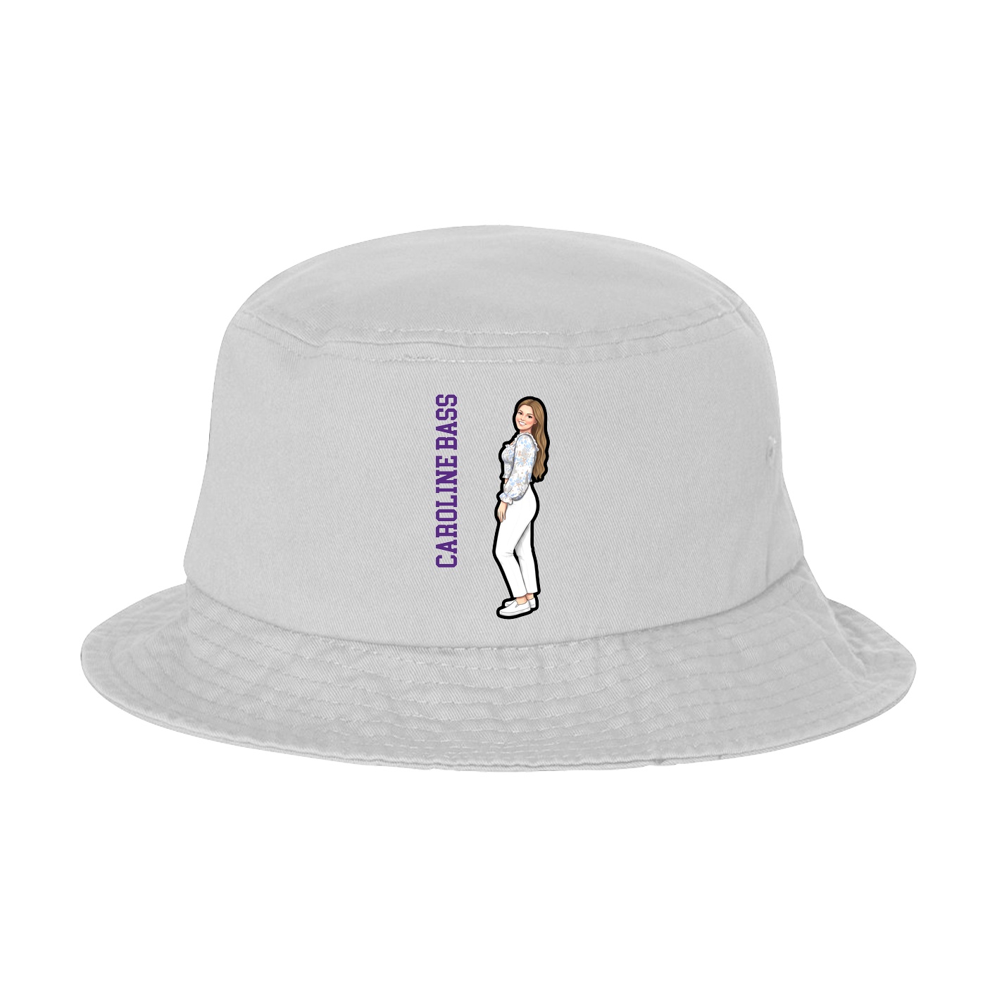 Bucket Cap — Name Vertical in White