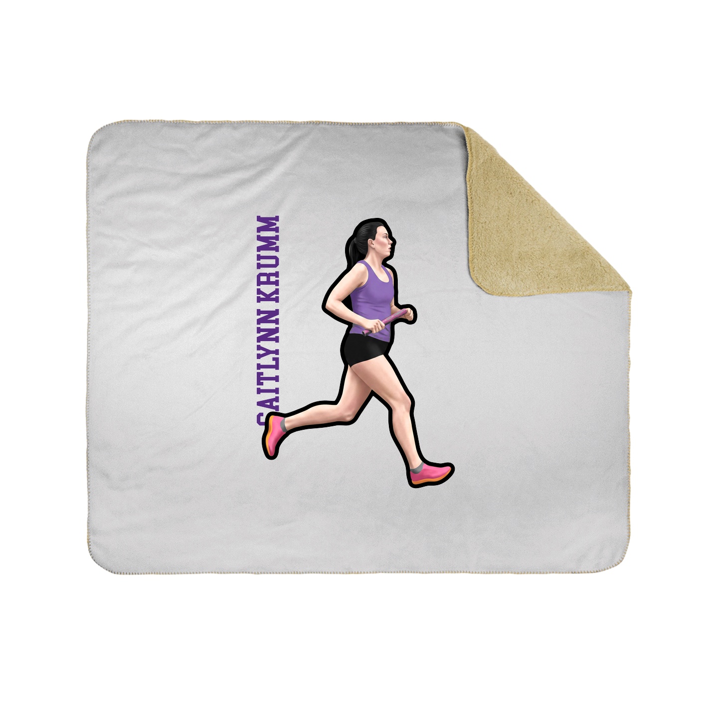 Throw Blanket — Name Vertical in White