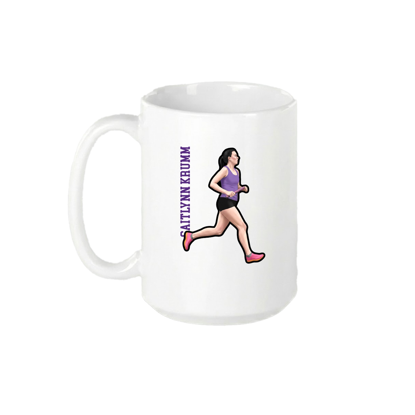 15oz Coffee Mug — Name Vertical in White