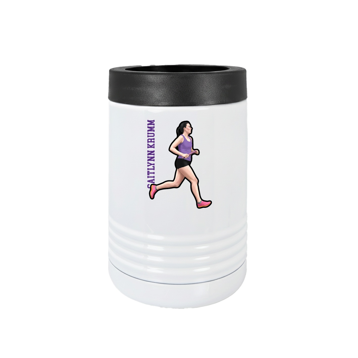 Beverage Holder — Name Vertical in White