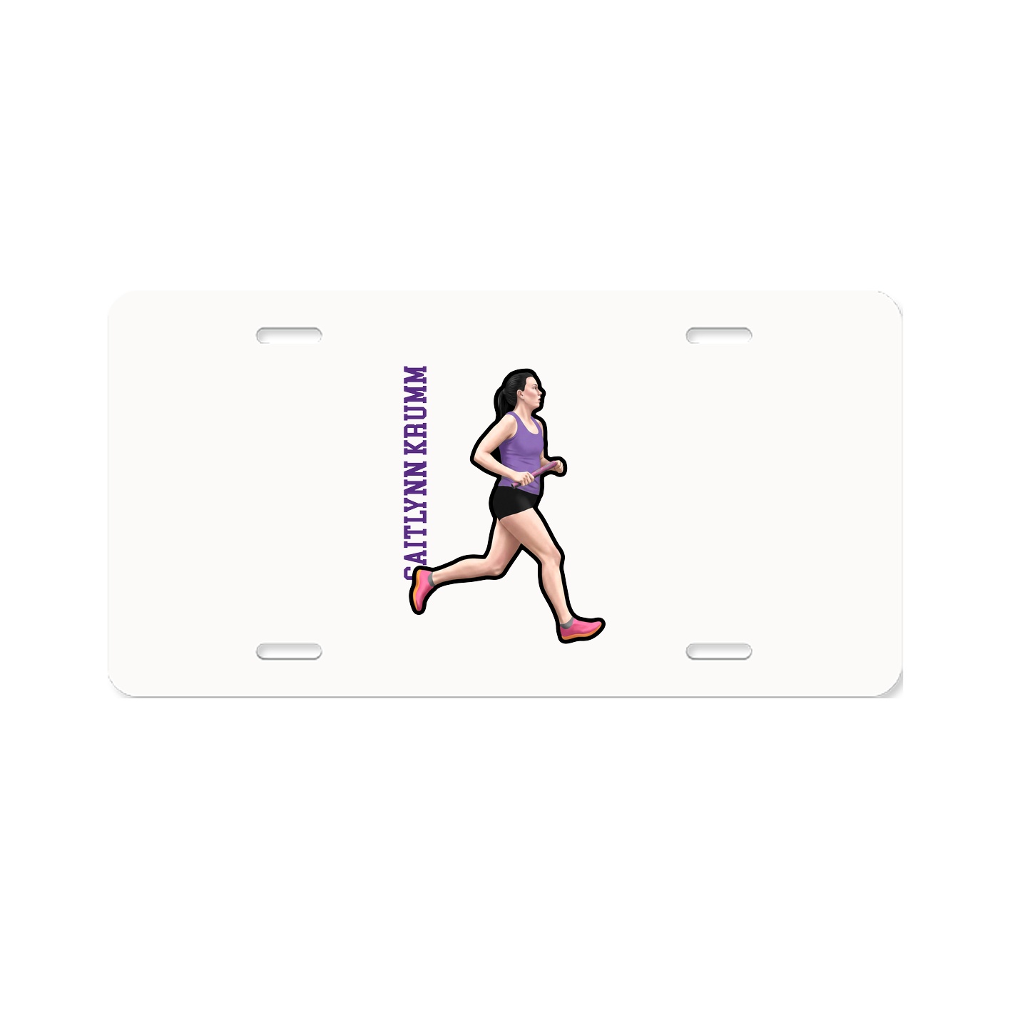 License Plate — Name Vertical in Classic