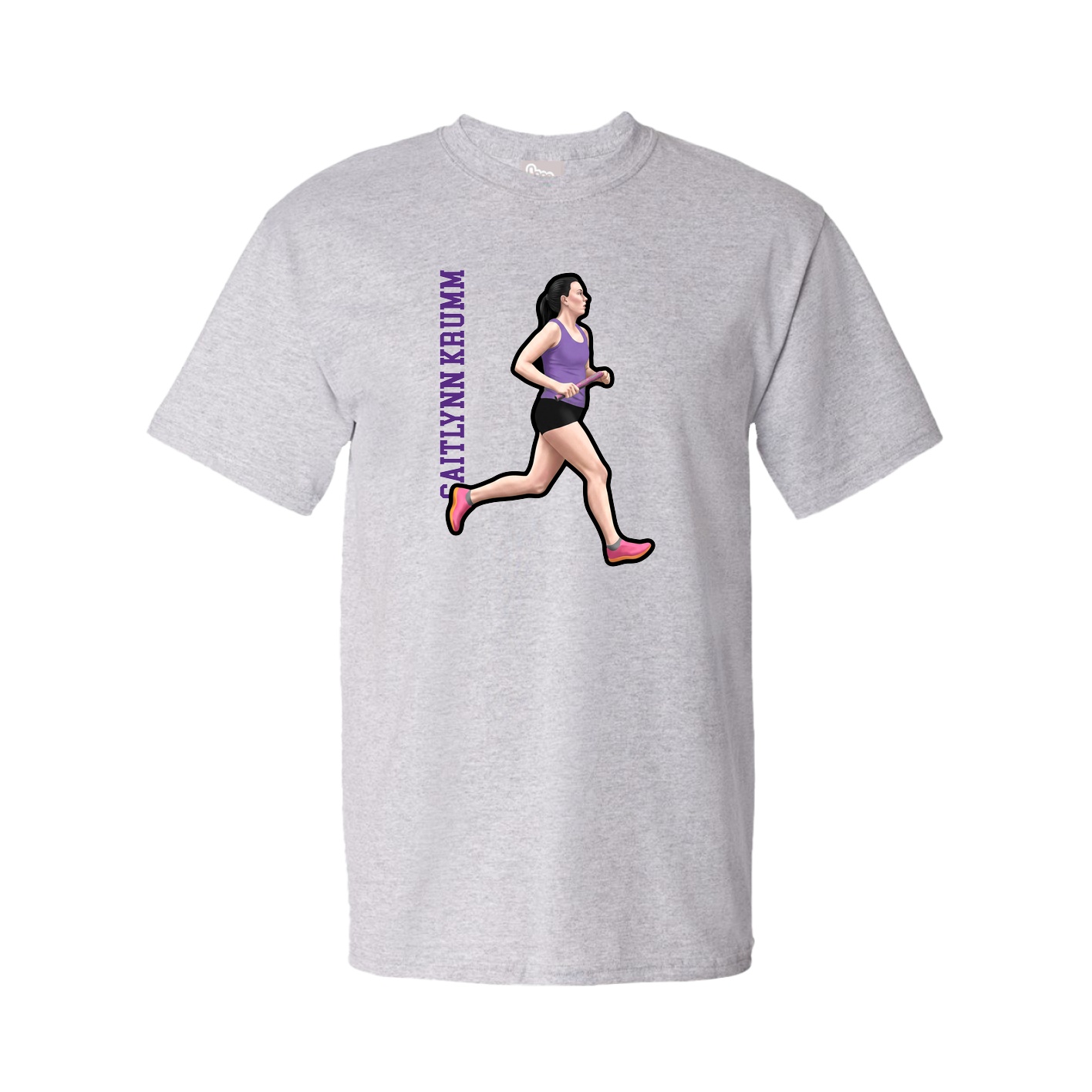Tee — Name Vertical in Grey