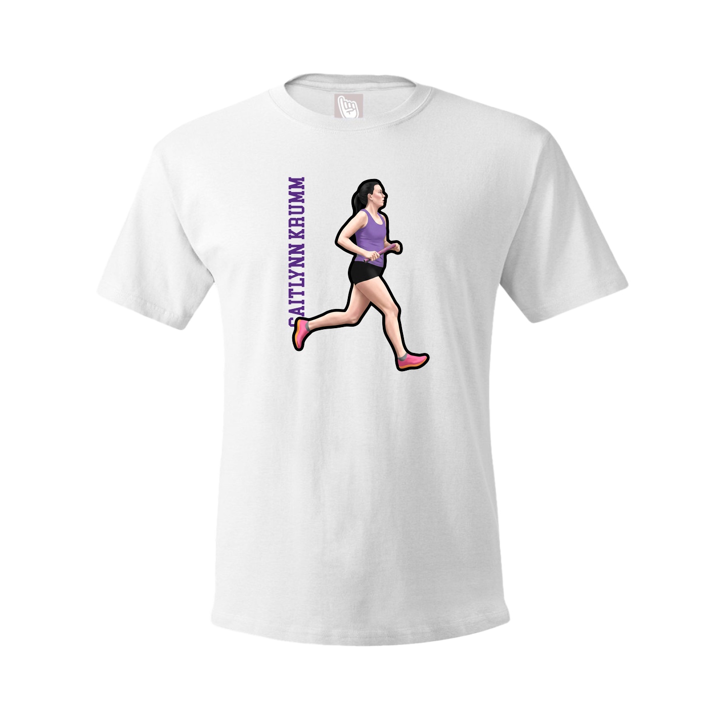 Youth Tee — Name Vertical in White