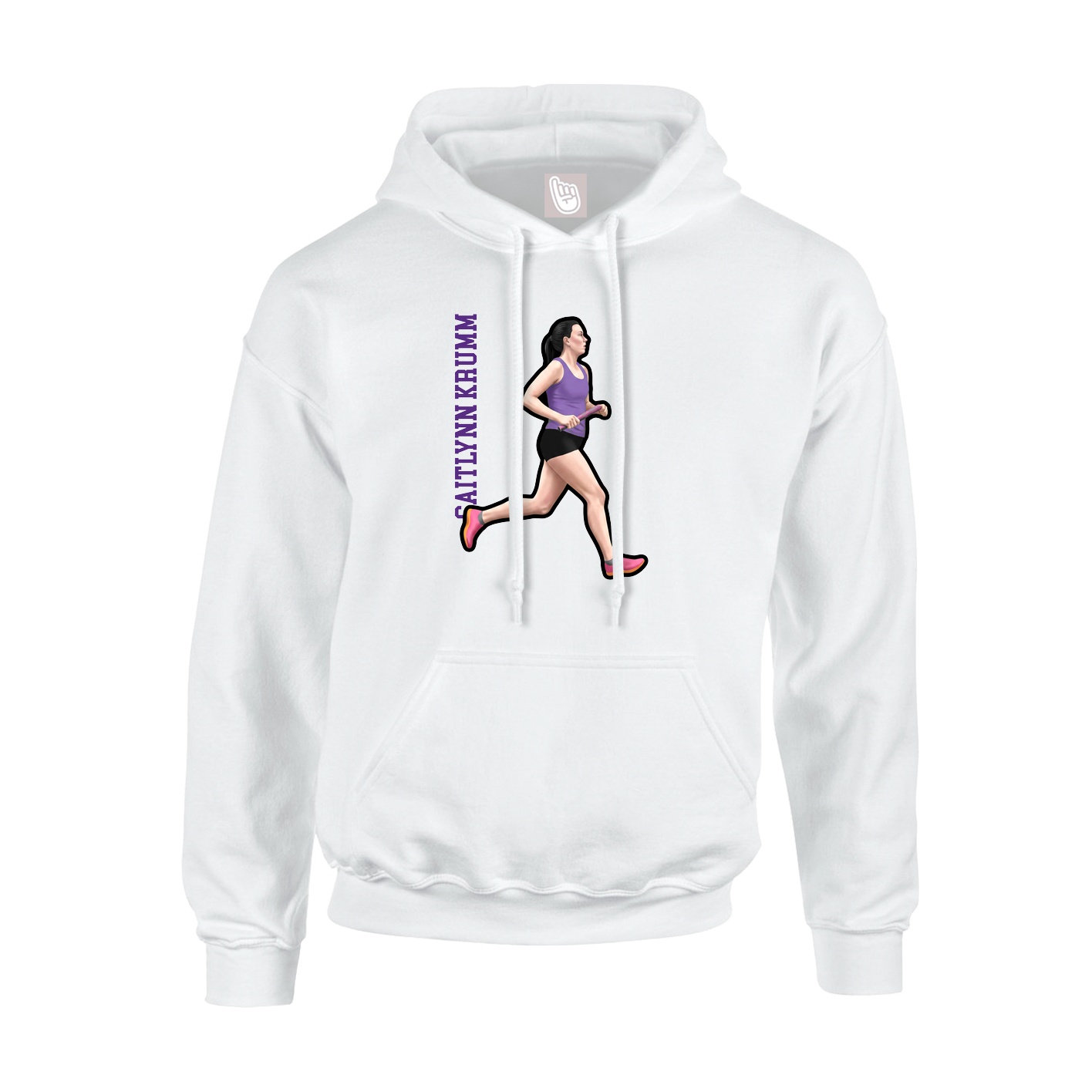 Youth Hoodie — Name Vertical in White