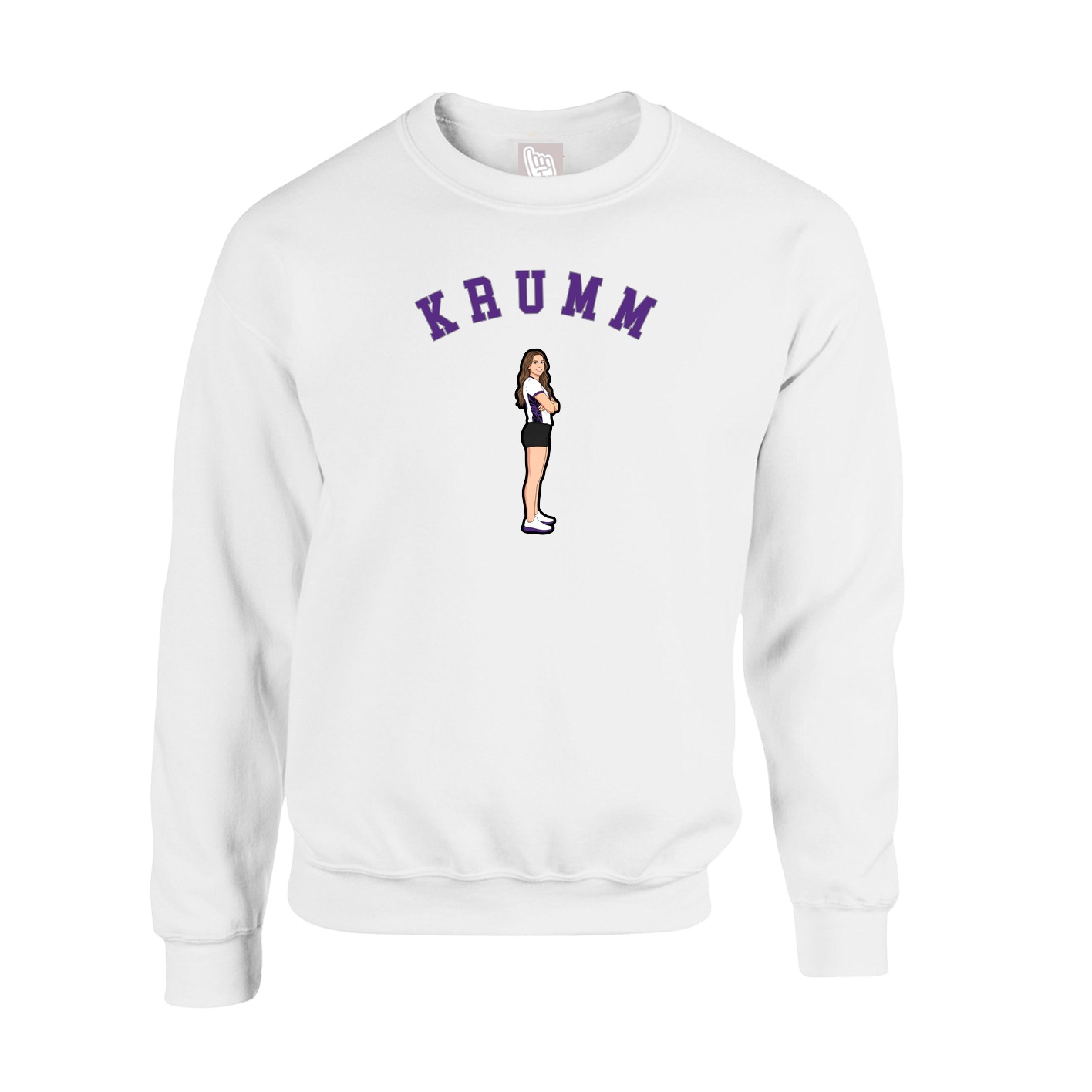 Fleece Crew — Shirsey Arch in White