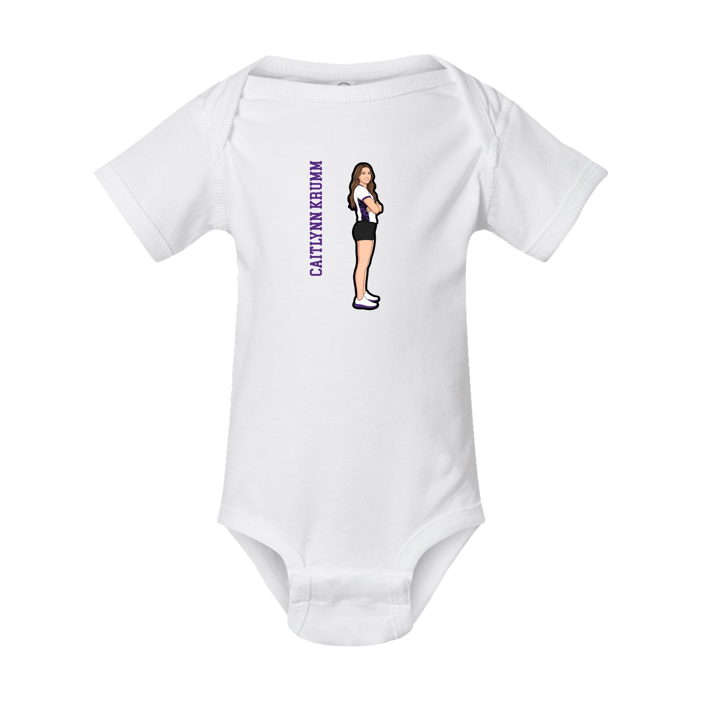 Baby Onesie — Name Vertical in White