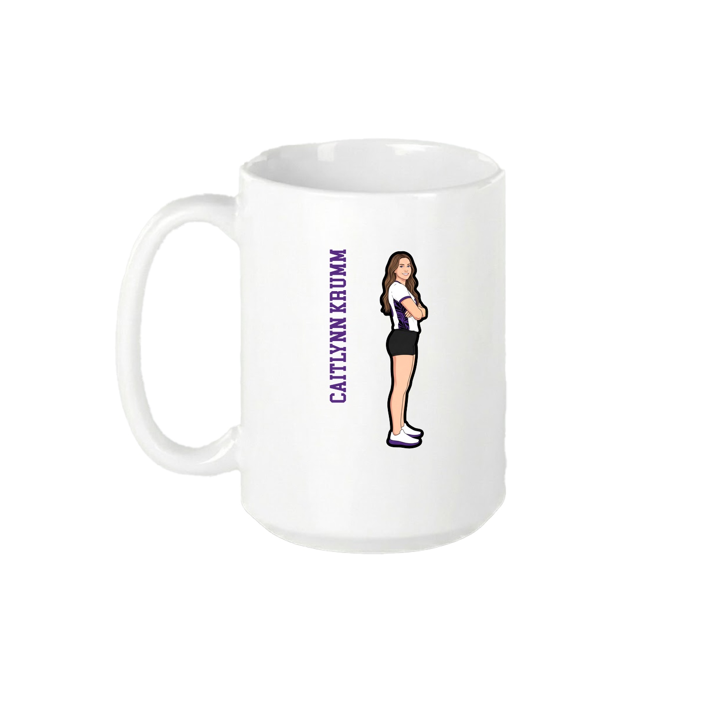 15oz Coffee Mug — Name Vertical in White