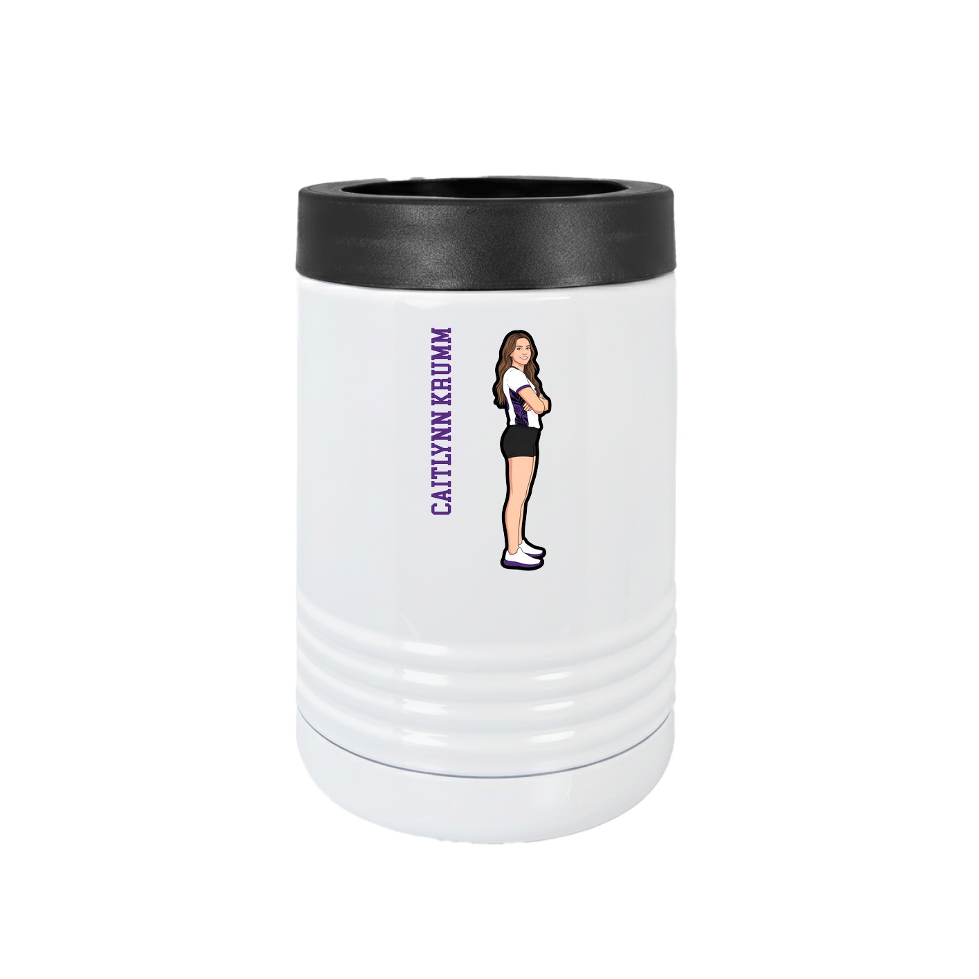 Beverage Holder — Name Vertical in White