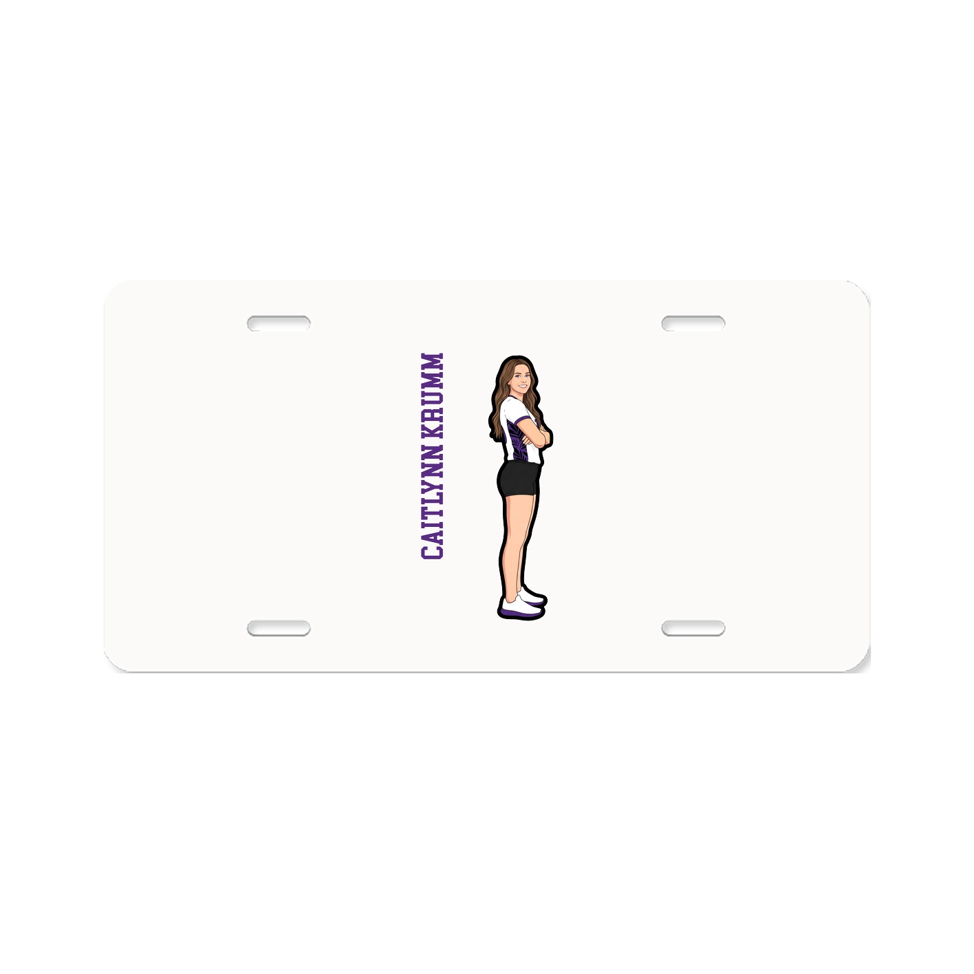 License Plate — Name Vertical in Classic