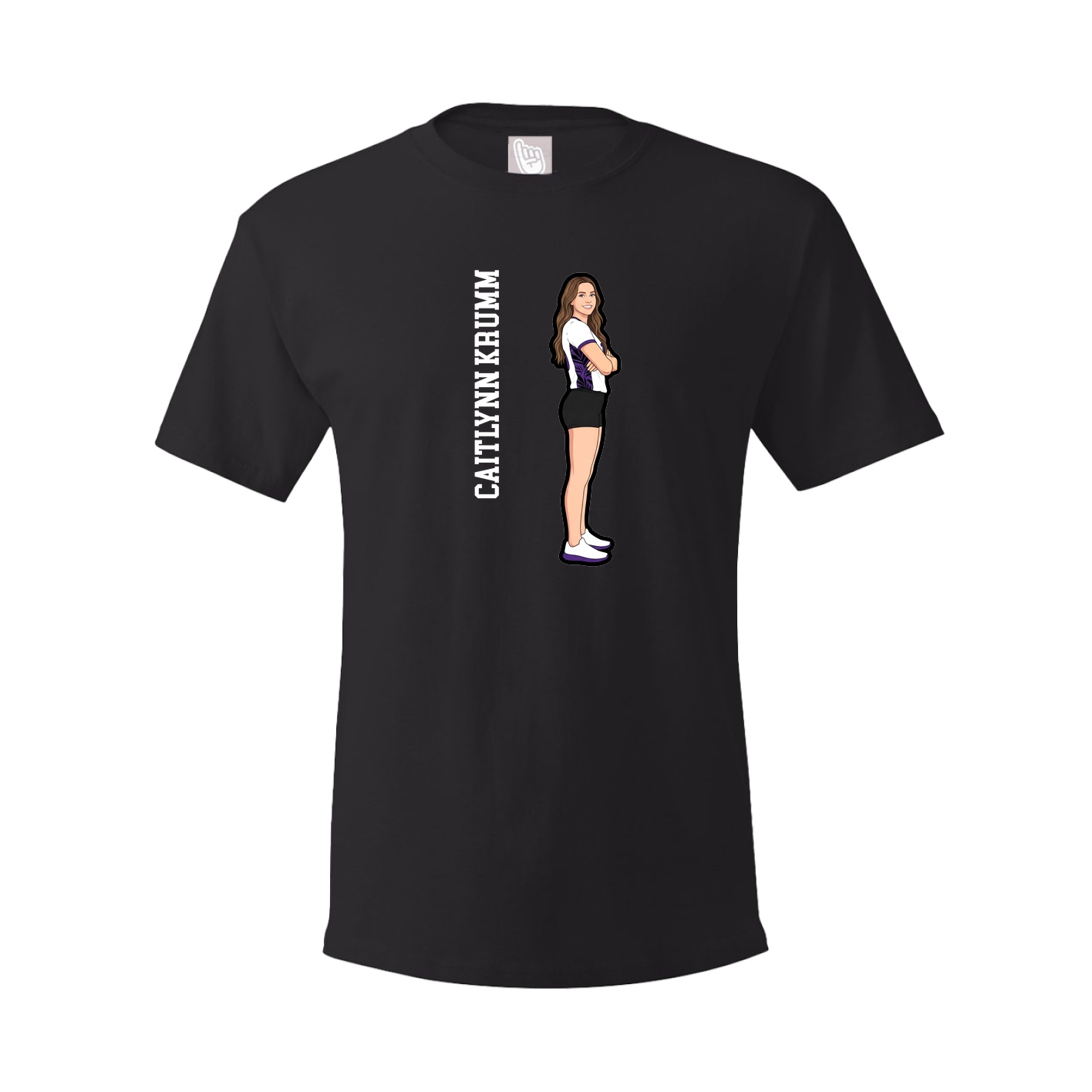 Youth Tee — Name Vertical in Black