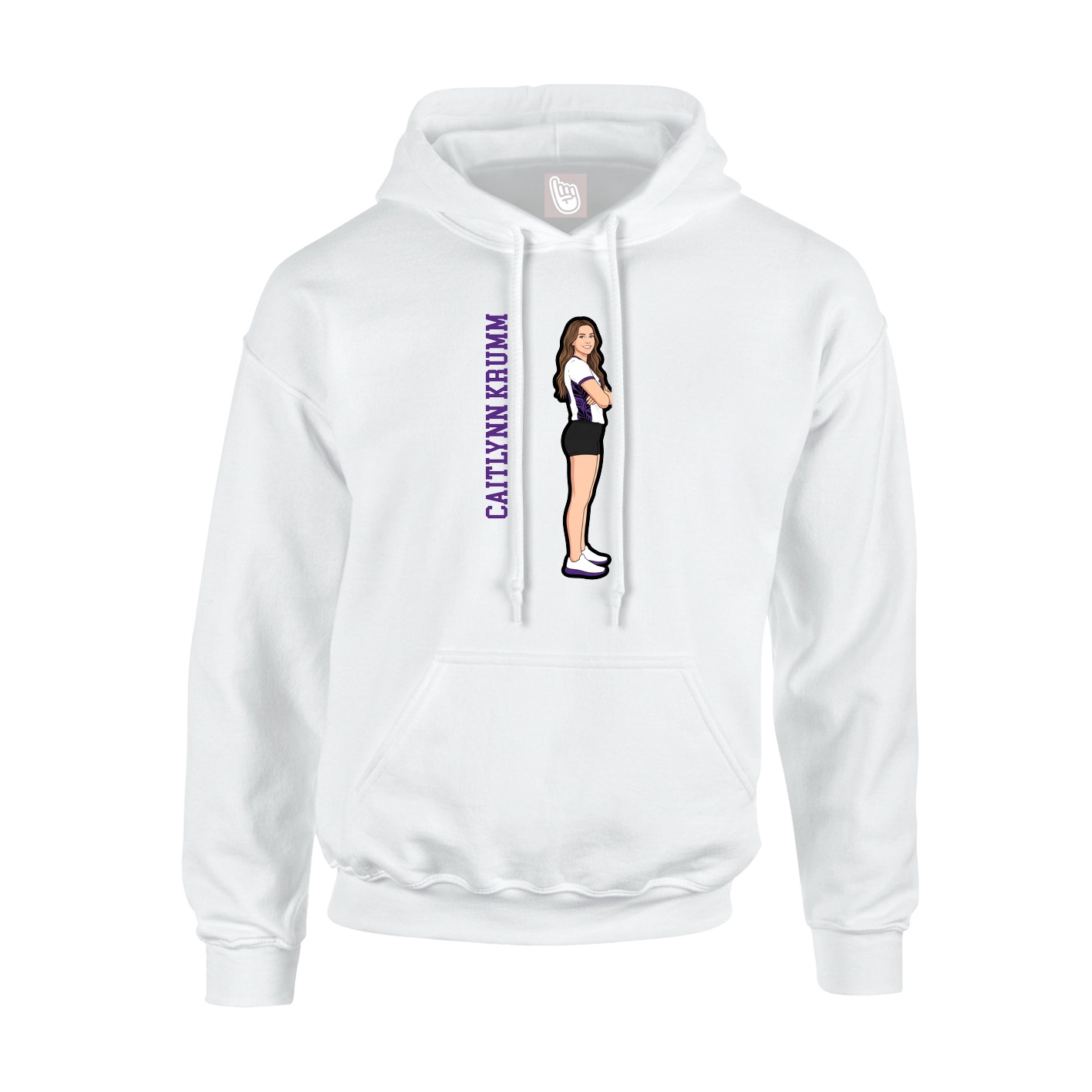 Hoodie — Name Vertical in White