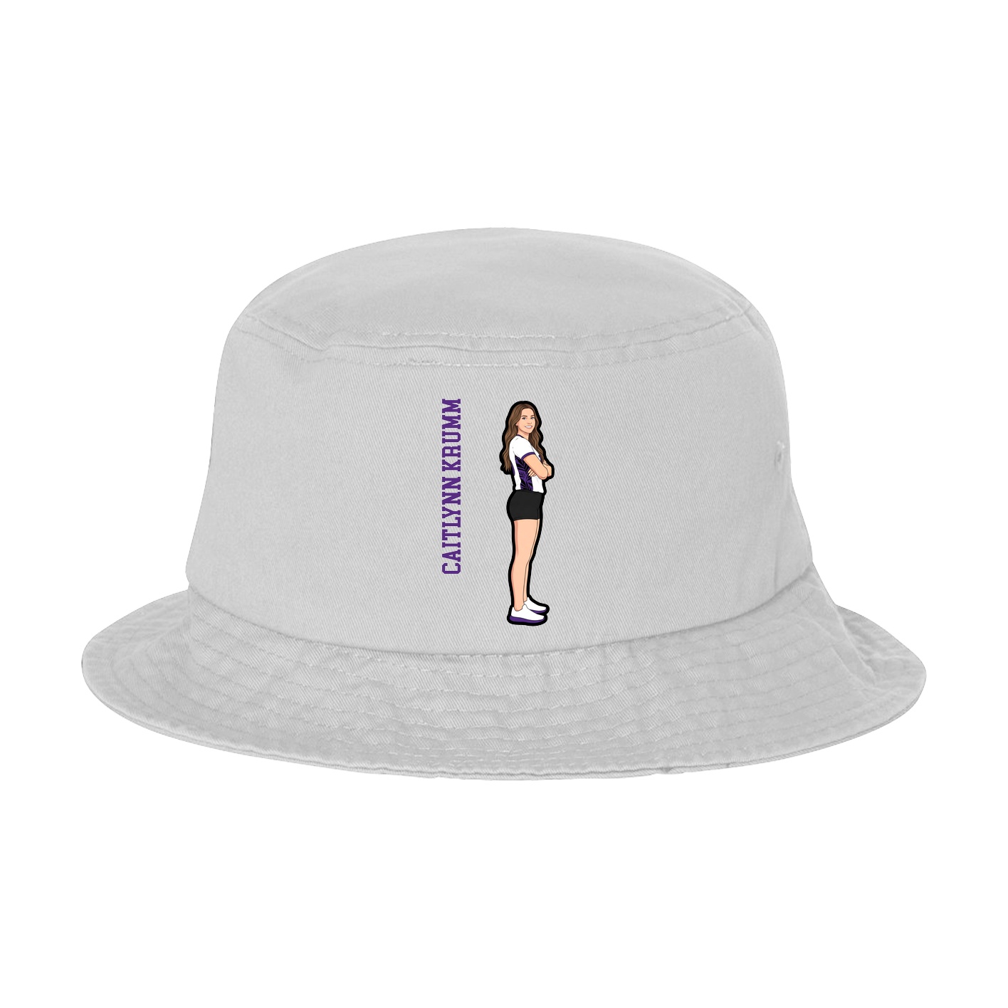 Bucket Cap — Name Vertical in White