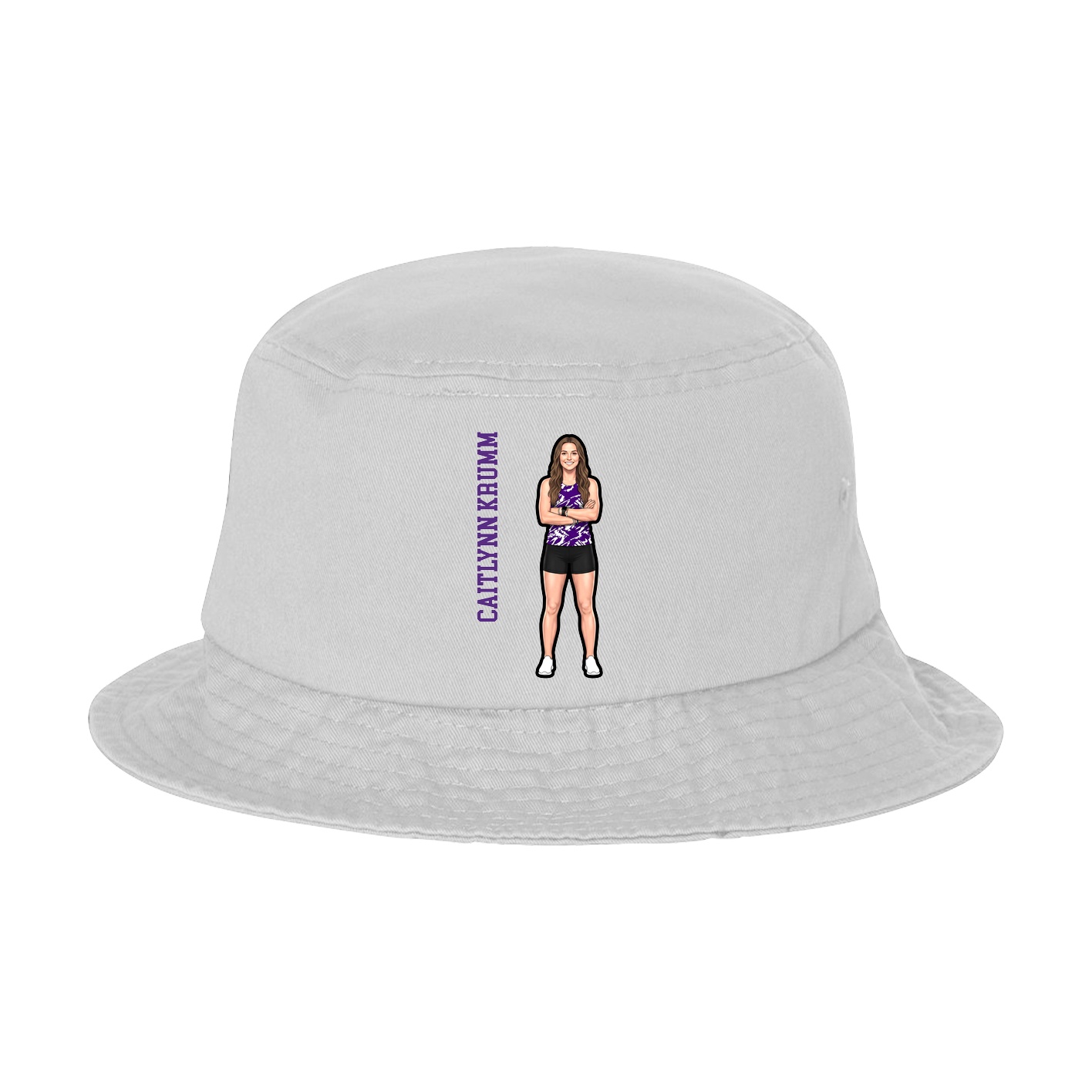 Bucket Cap — Name Vertical in White