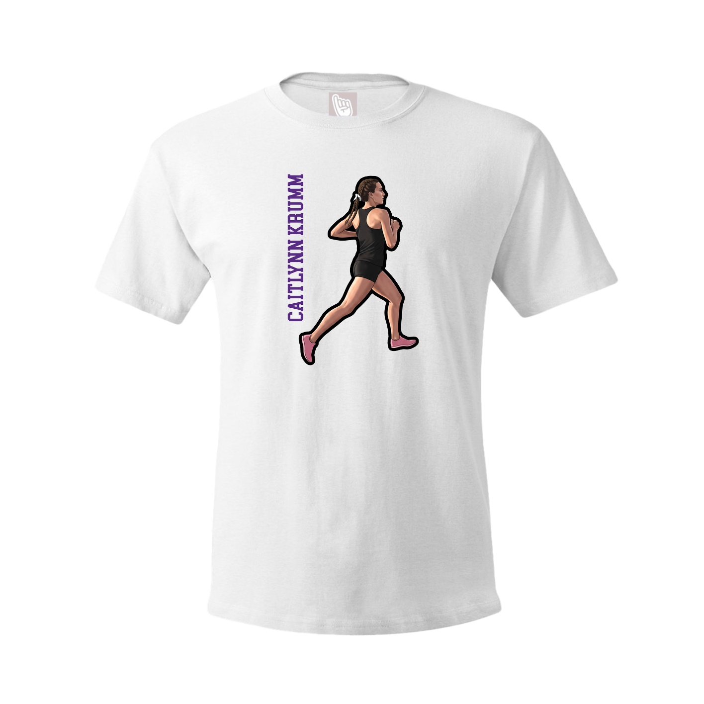 Tee — Name Vertical in White