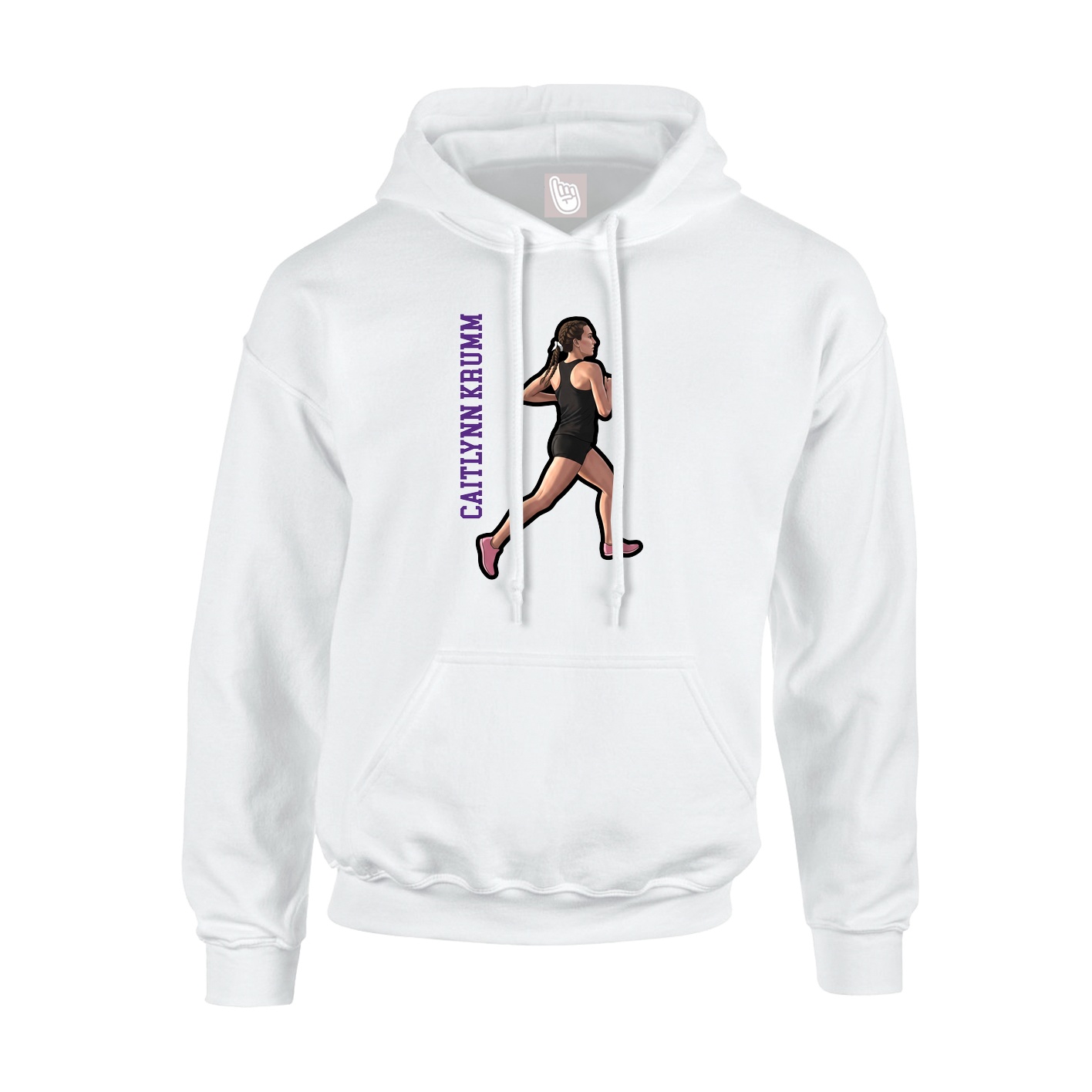 Youth Hoodie — Name Vertical in White