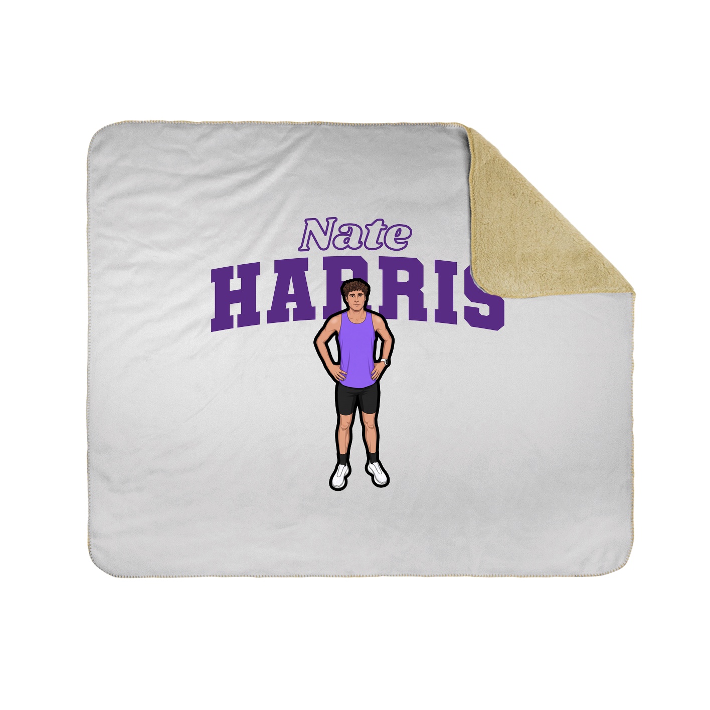 Throw Blanket — Name Arch in White
