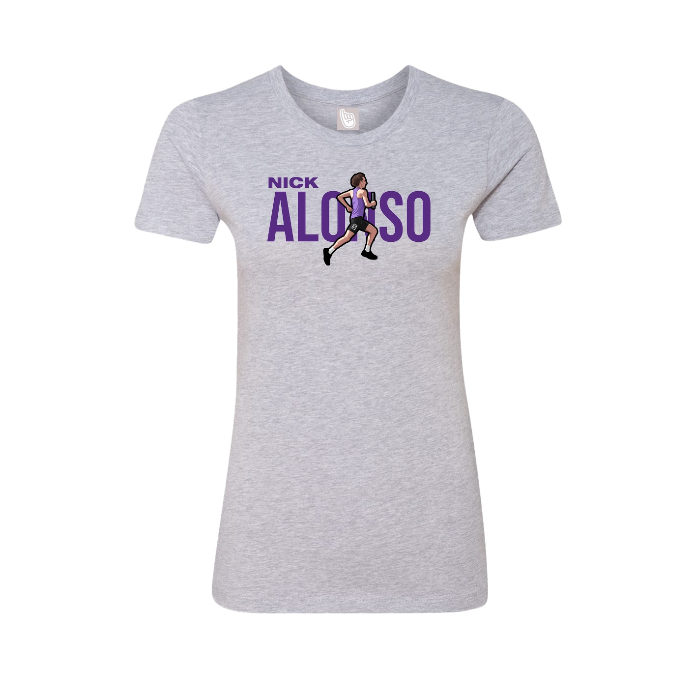 Fitted Women's Tee — Player Name in Grey