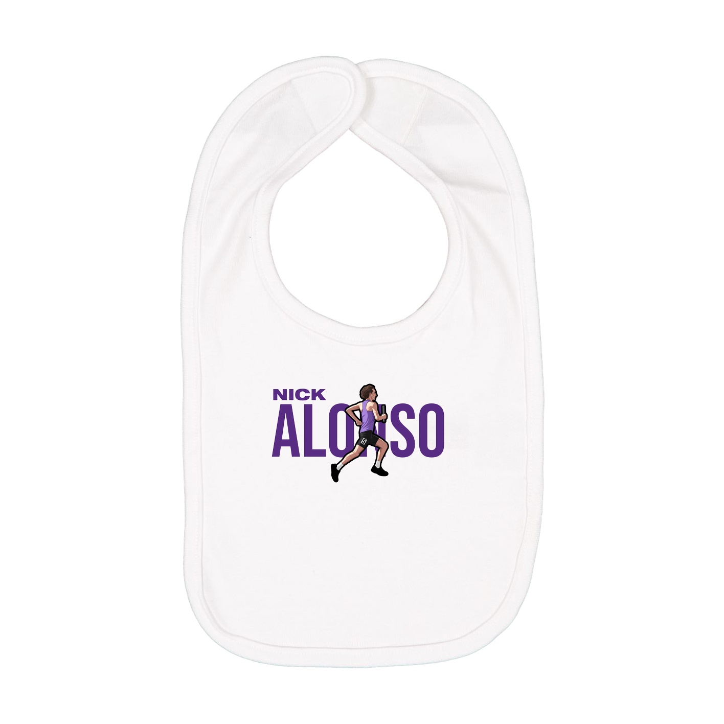 Infant Bib — Player Name in White