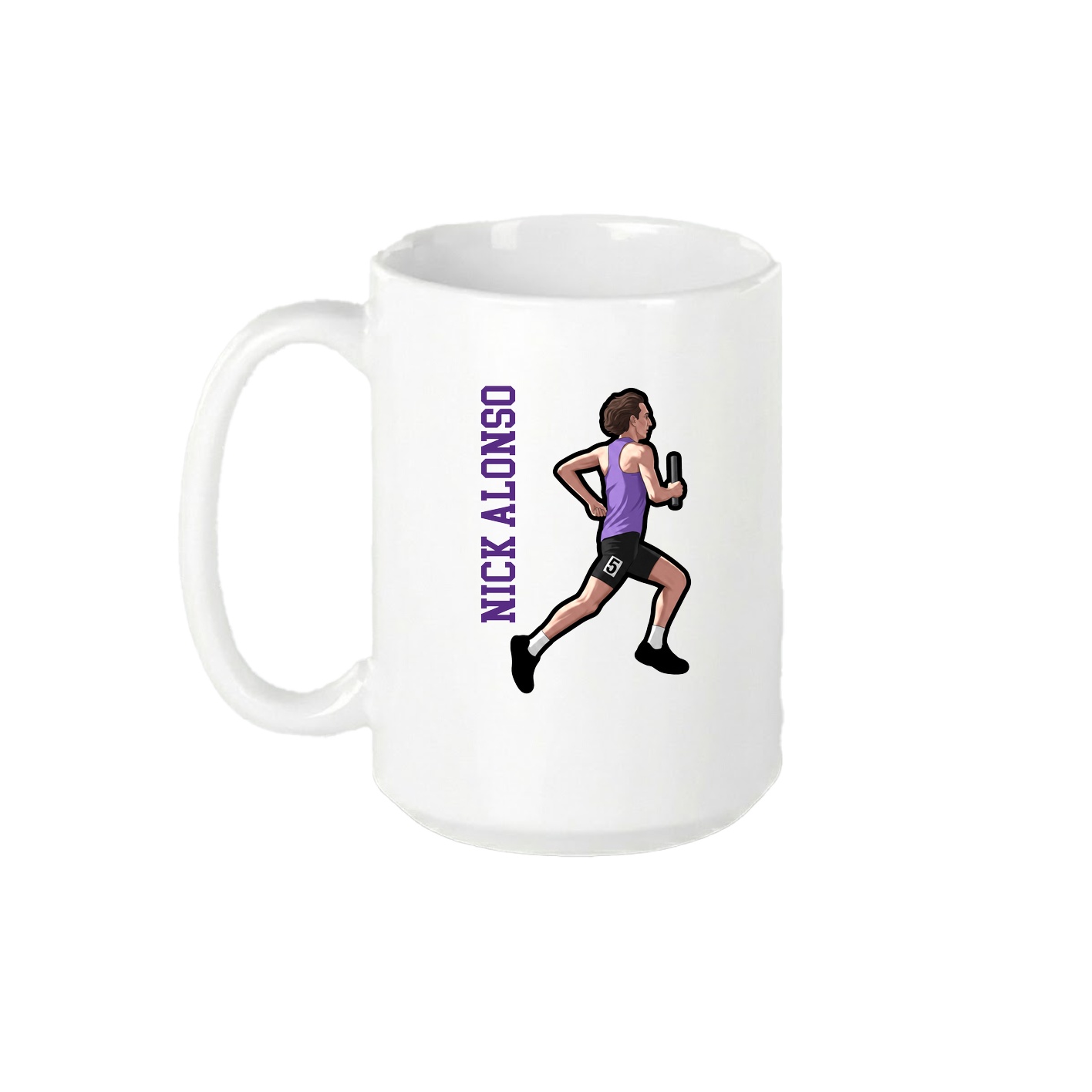 15oz Coffee Mug — Name Vertical in White
