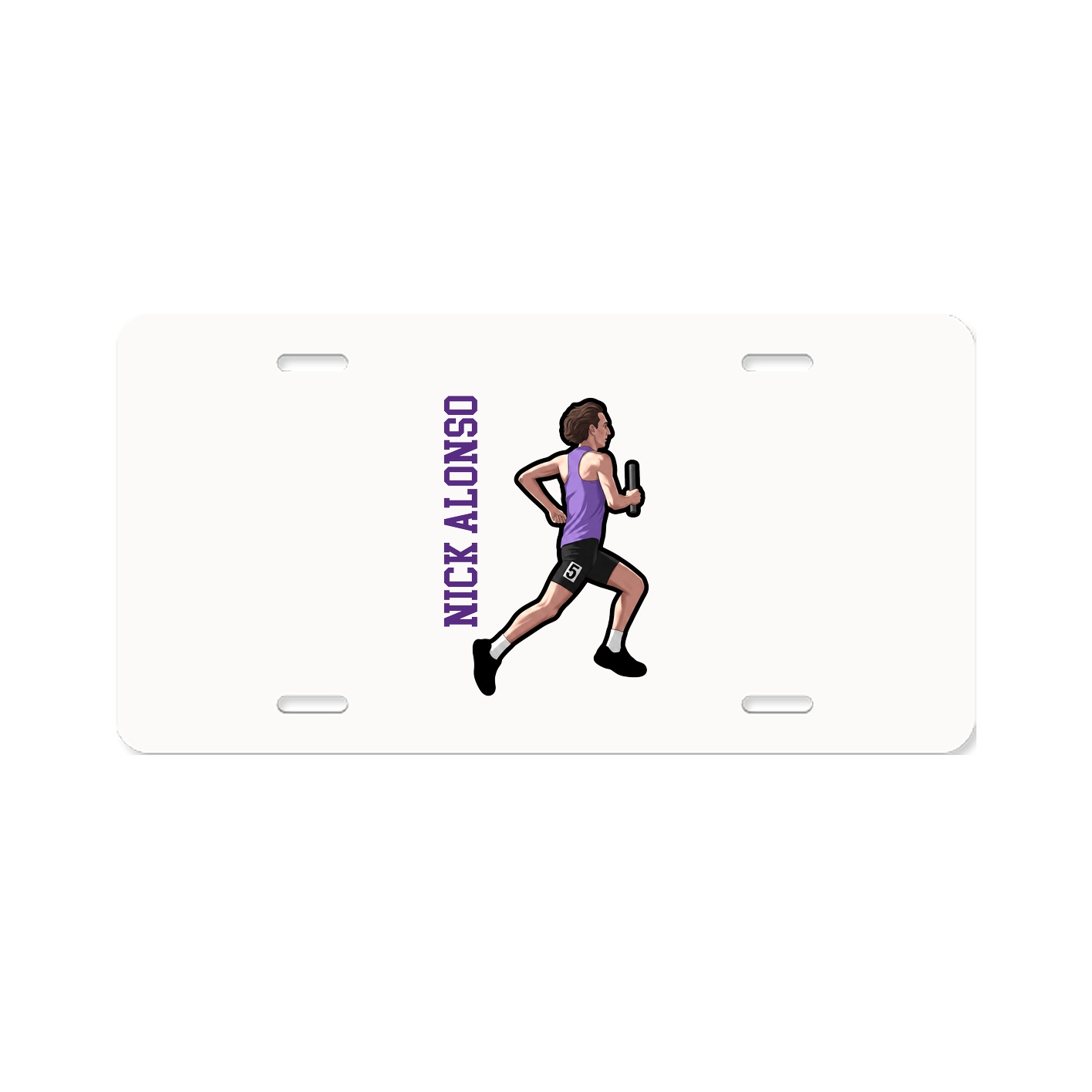License Plate — Name Vertical in Classic