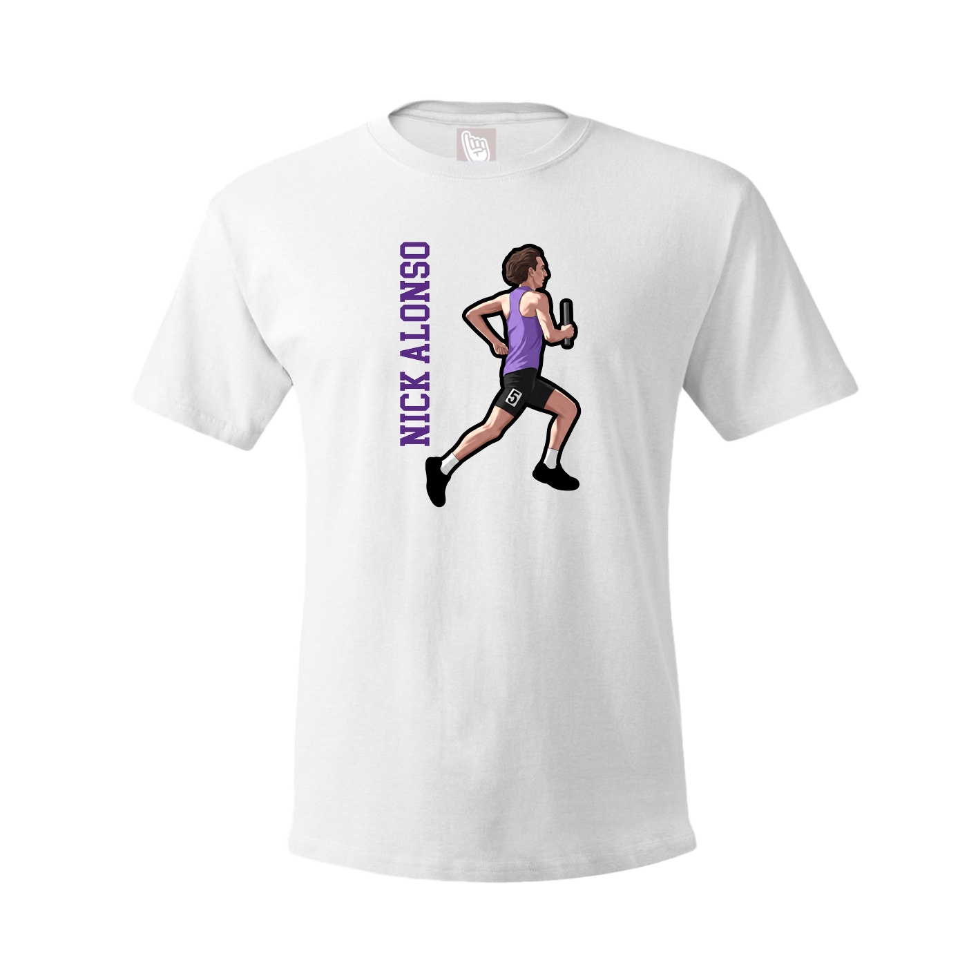 Tee — Name Vertical in White