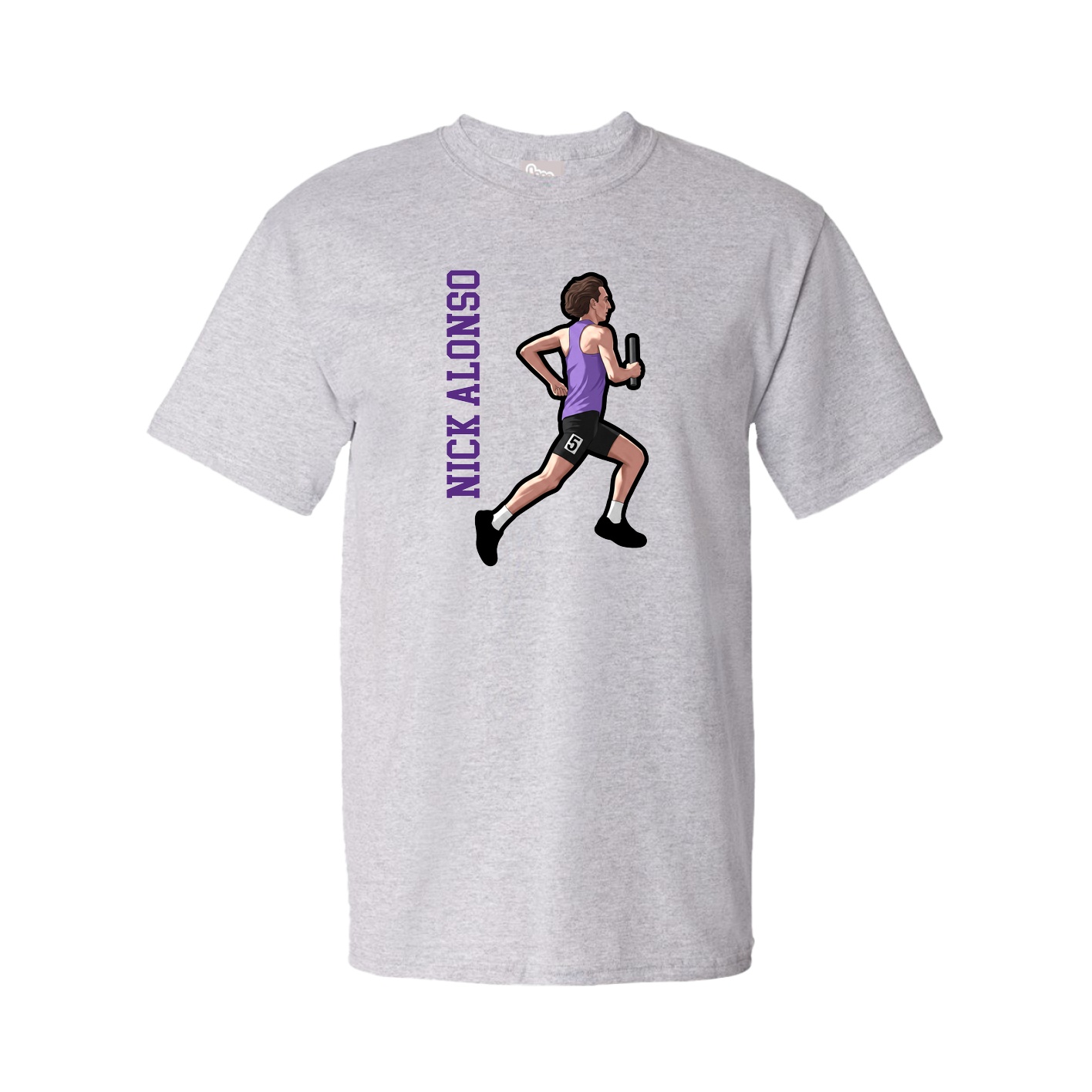 Youth Tee — Name Vertical in Grey