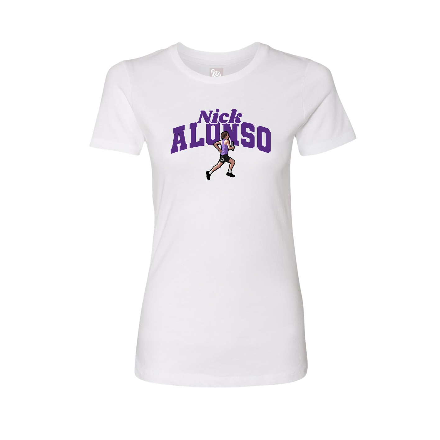 Fitted Women's Tee — Signature Arch in White