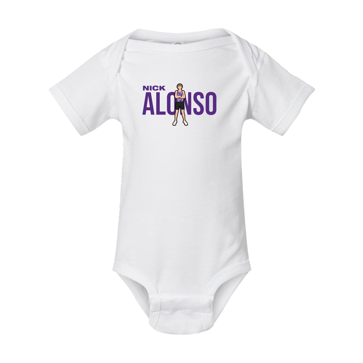 Baby Onesie — Player Name in White
