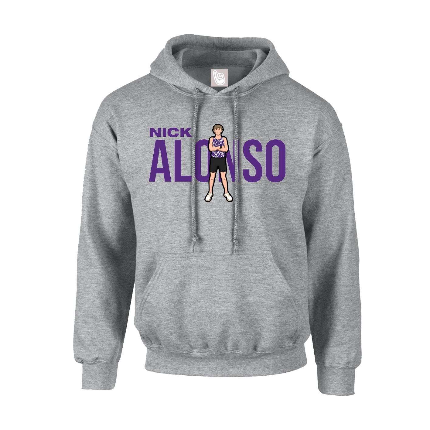 Youth Hoodie — Player Name in Grey