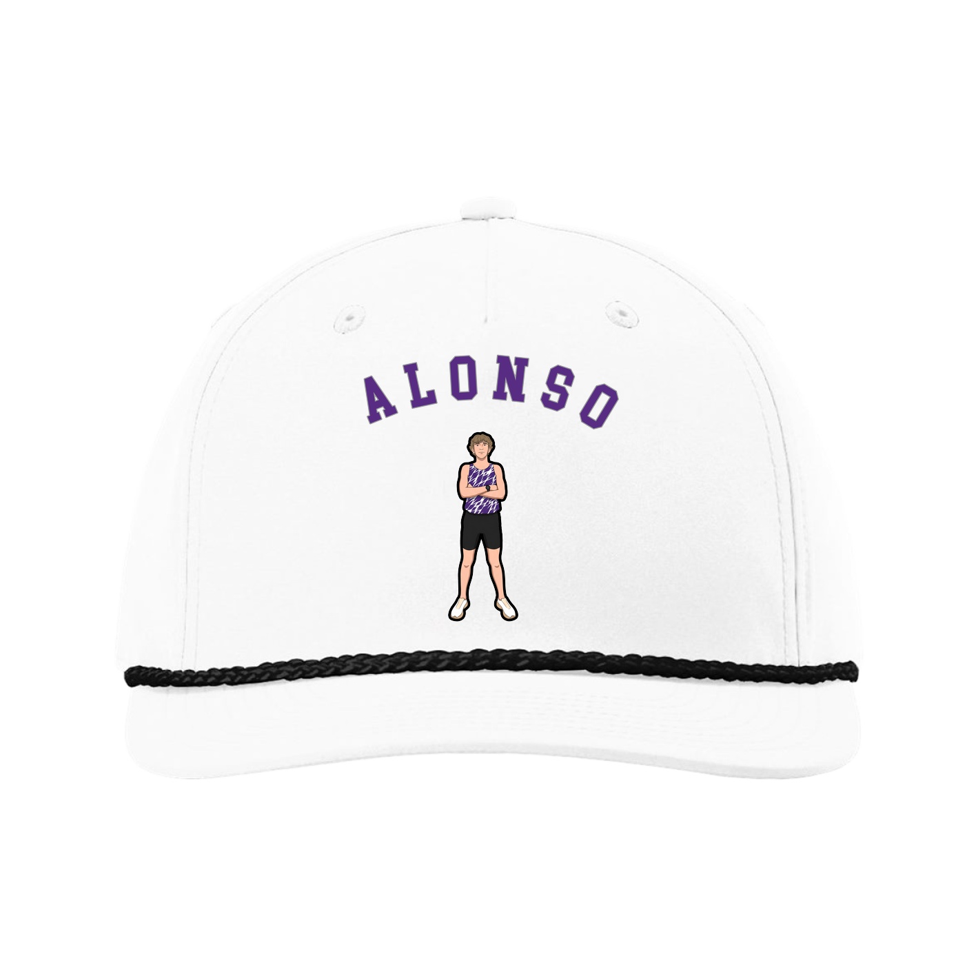 Five-Panel Classic Rope Cap — Shirsey Arch in White