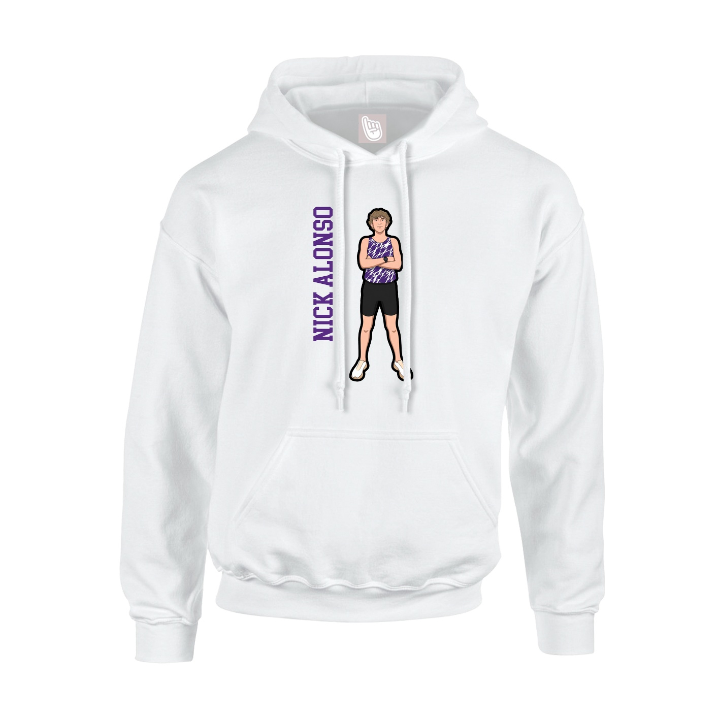 Youth Hoodie — Name Vertical in White