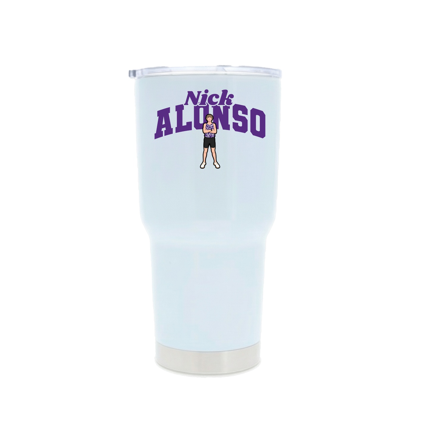 30oz Stainless Steel Tumbler — Signature Arch in White