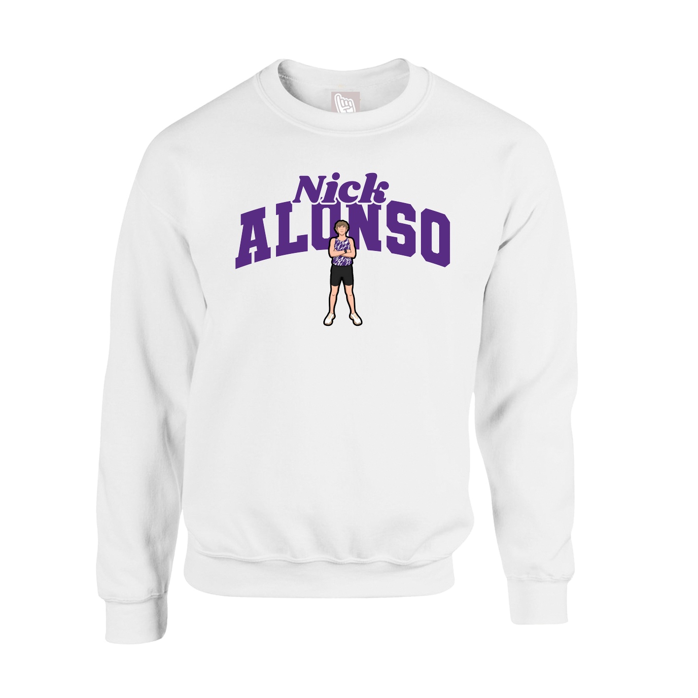 Fleece Crew — Signature Arch in White