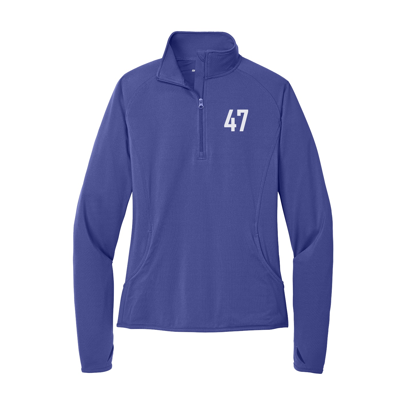 Women's Q-Zip Pullover — Front Shirsy in Purple