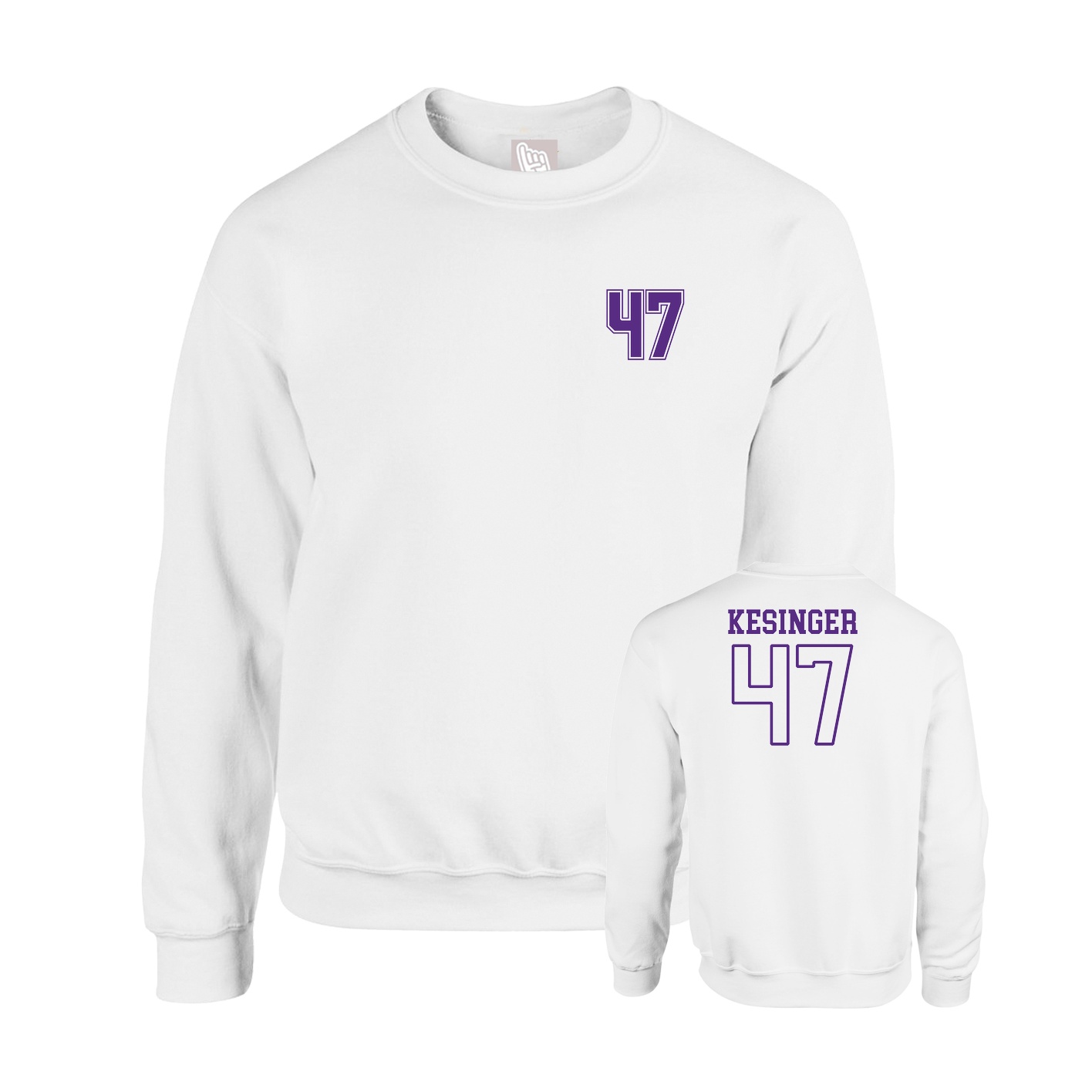 Fleece Crew — Chest Back in White