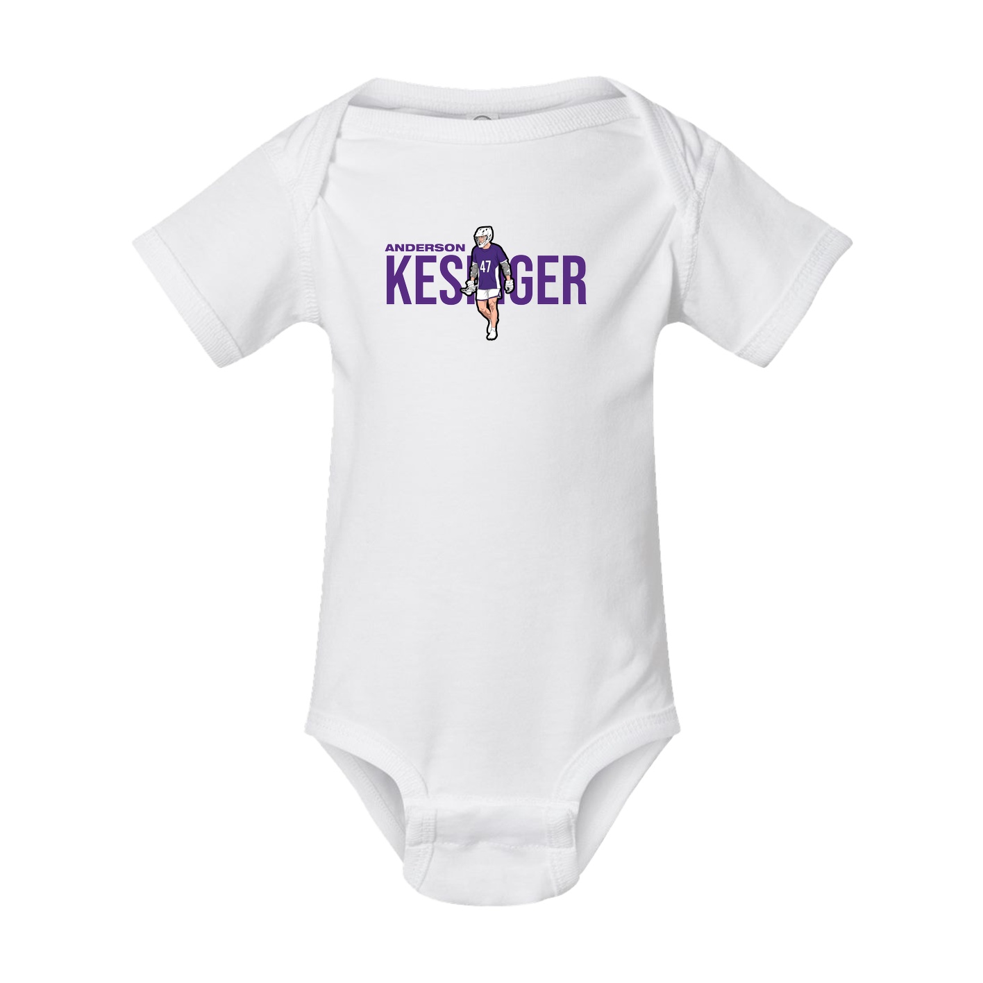 Baby Onesie — Player Name in White