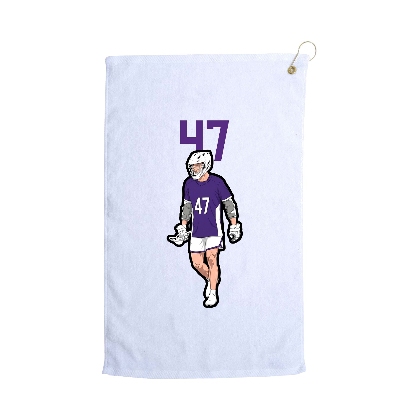 Golf Towel — Number Top in White