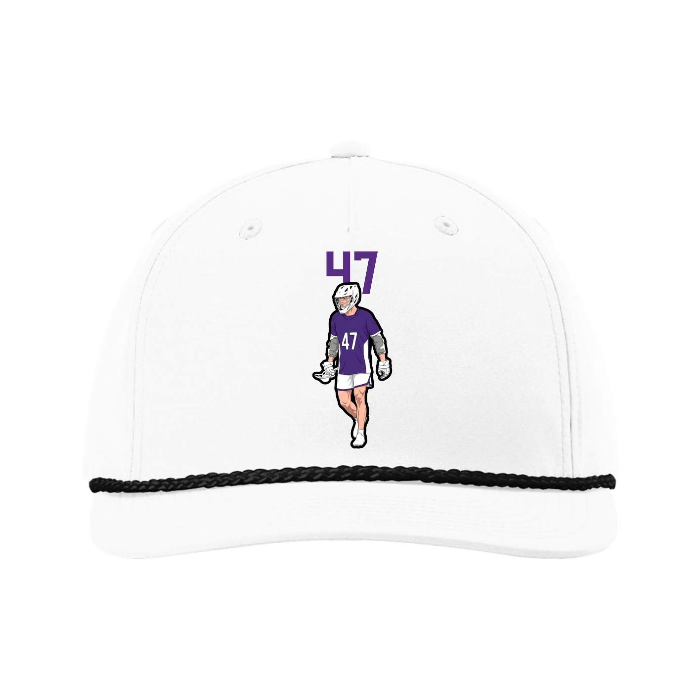 Five-Panel Classic Rope Cap — Number Top in White