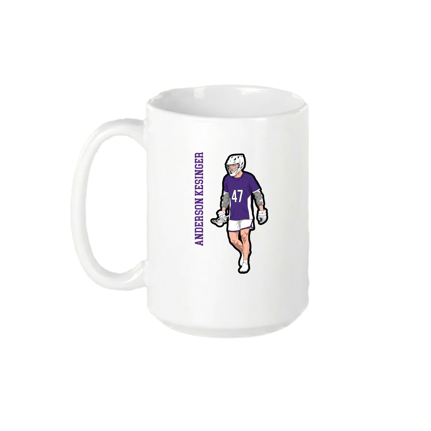 15oz Coffee Mug — Name Vertical in White