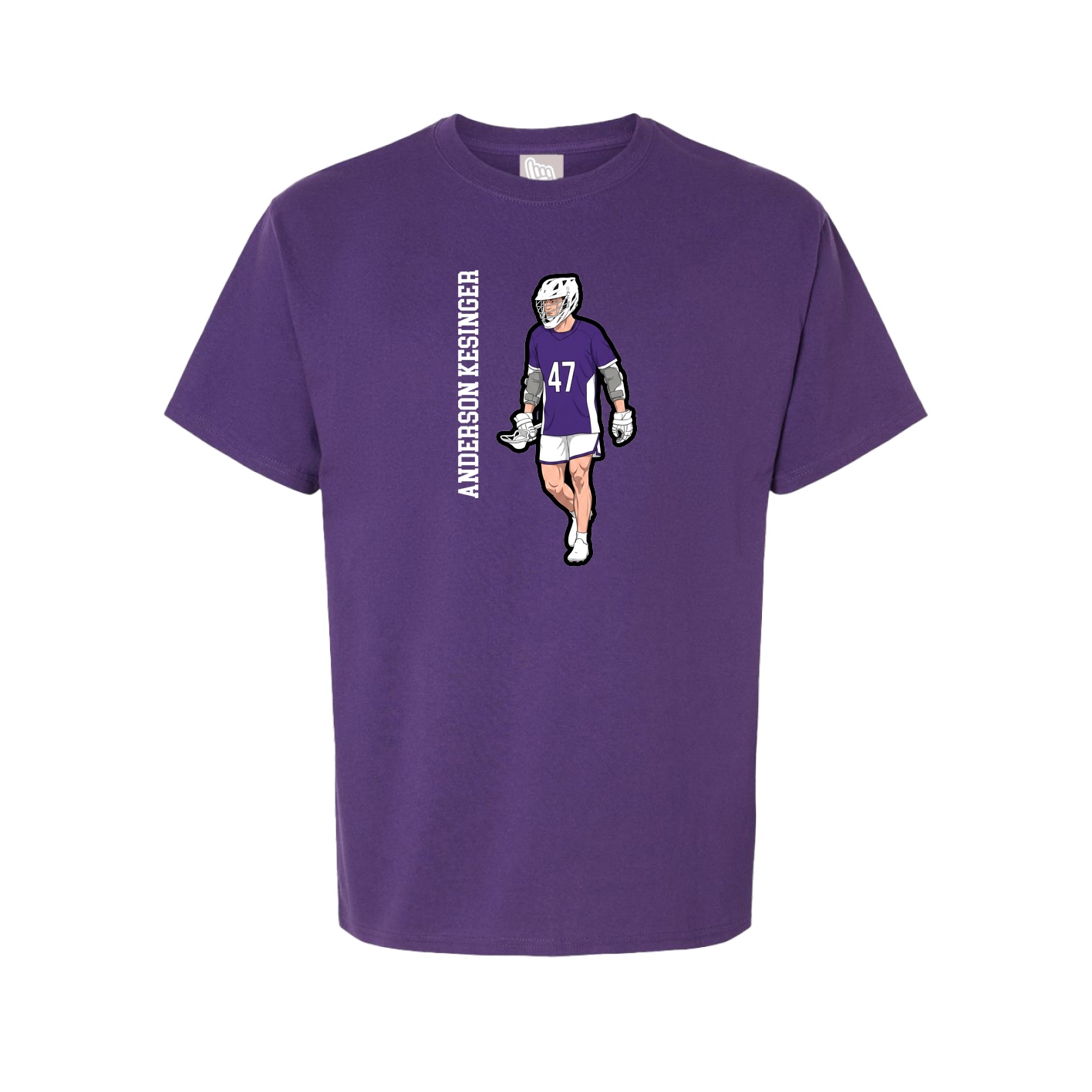 Youth Tee — Name Vertical in Purple