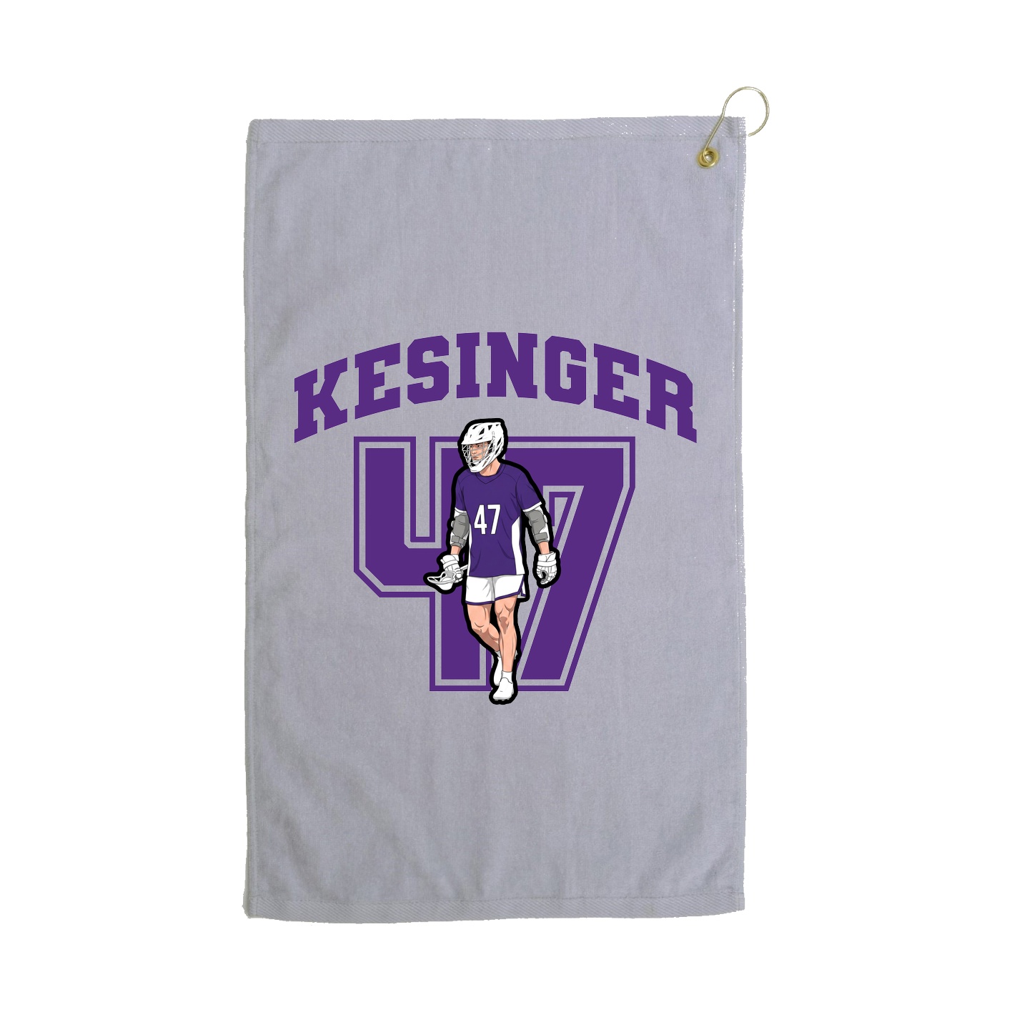 Golf Towel — Number in Grey
