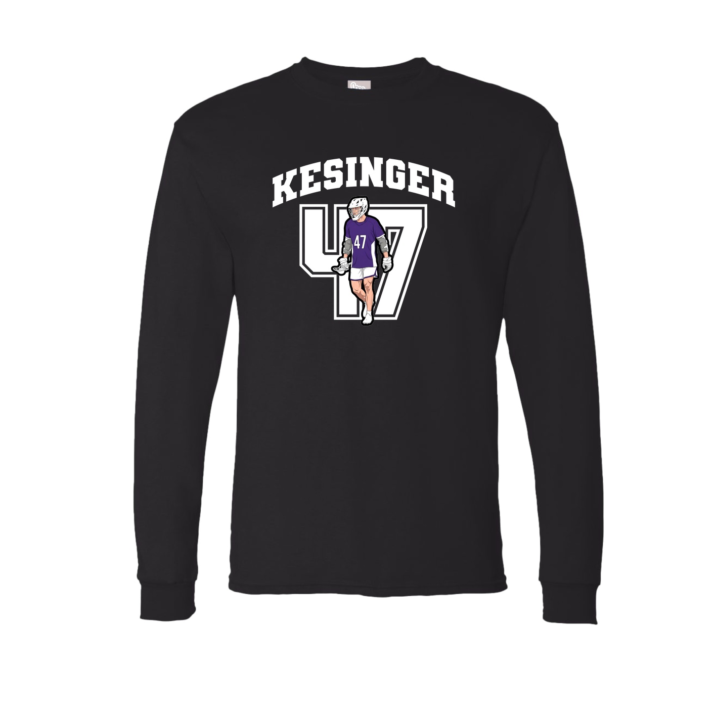 Long Sleeve Tee — Number in Black