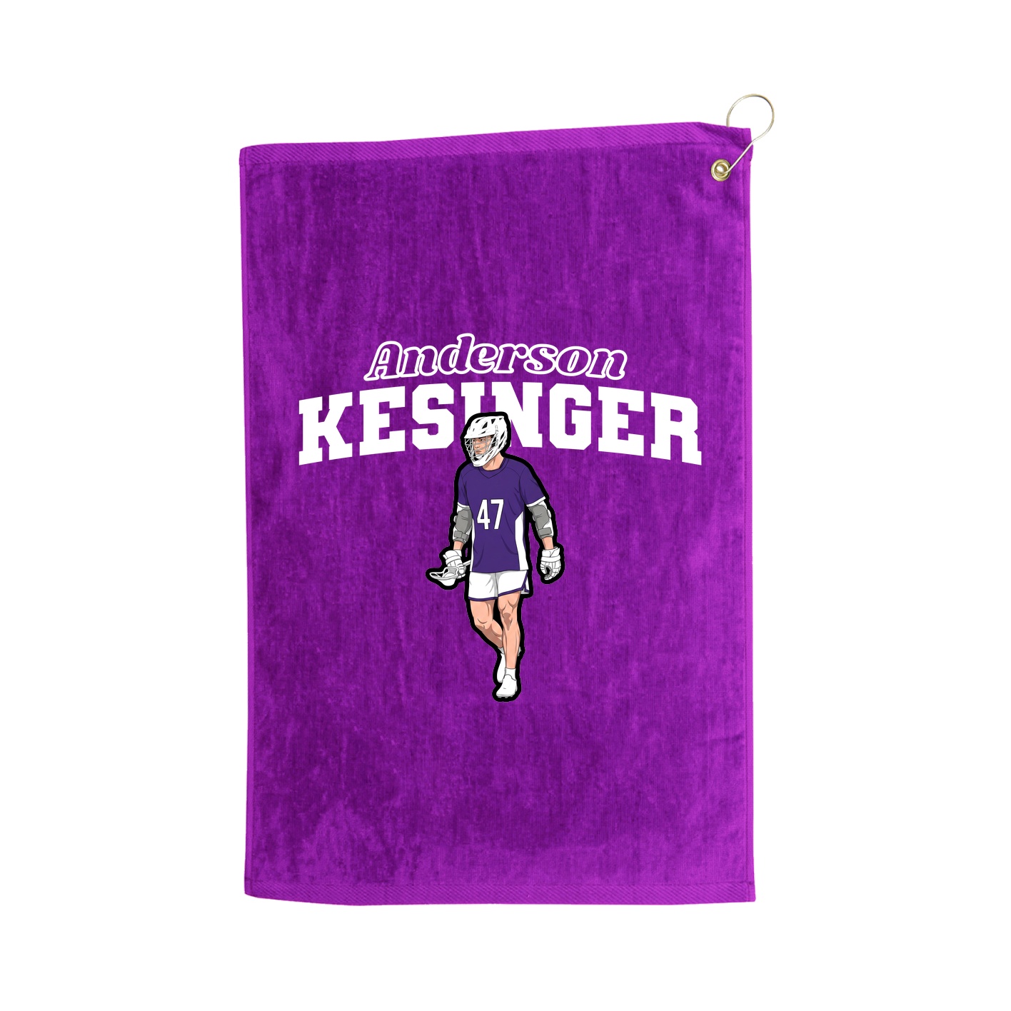 Golf Towel — Name Arch in Purple
