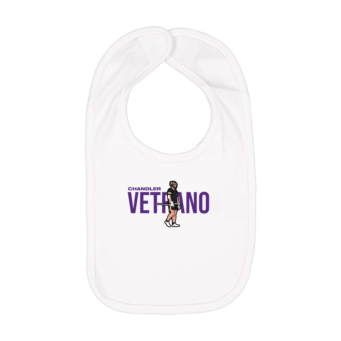 Infant Bib — Player Name in White