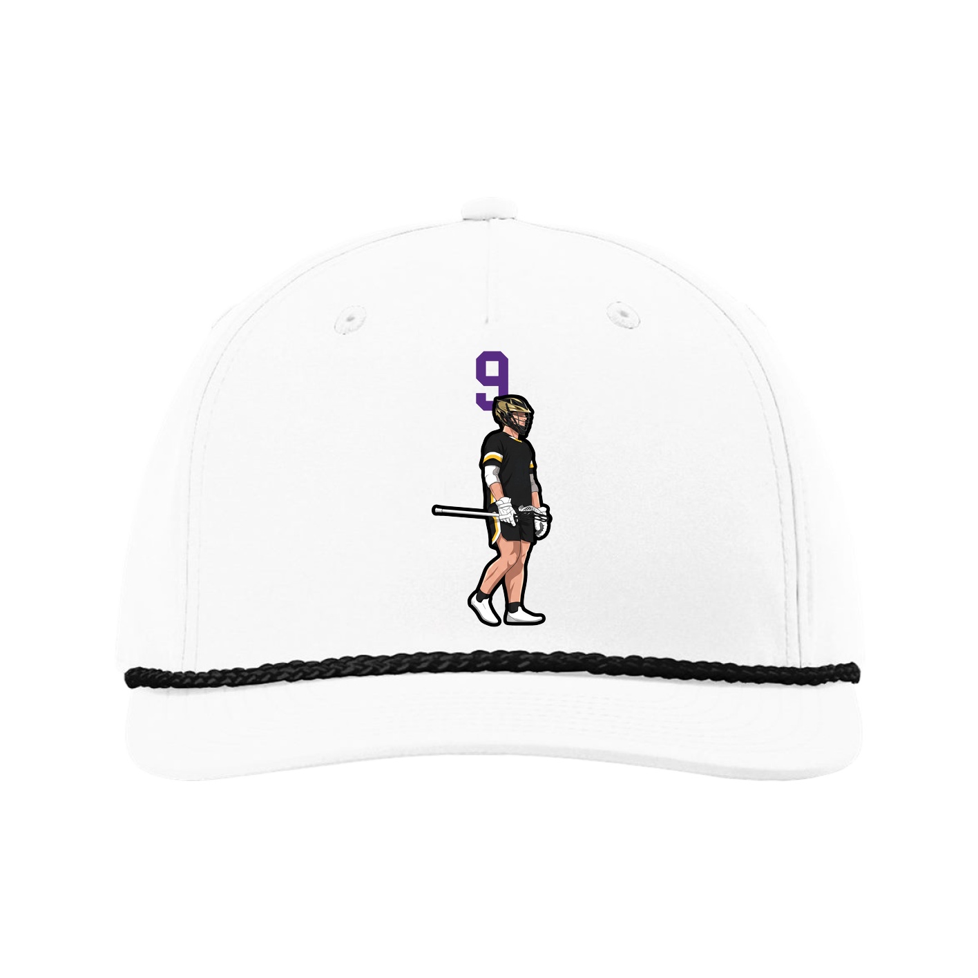 Five-Panel Classic Rope Cap — Number Top in White
