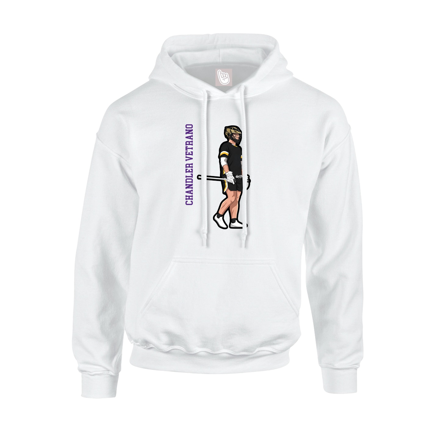 Hoodie — Name Vertical in White