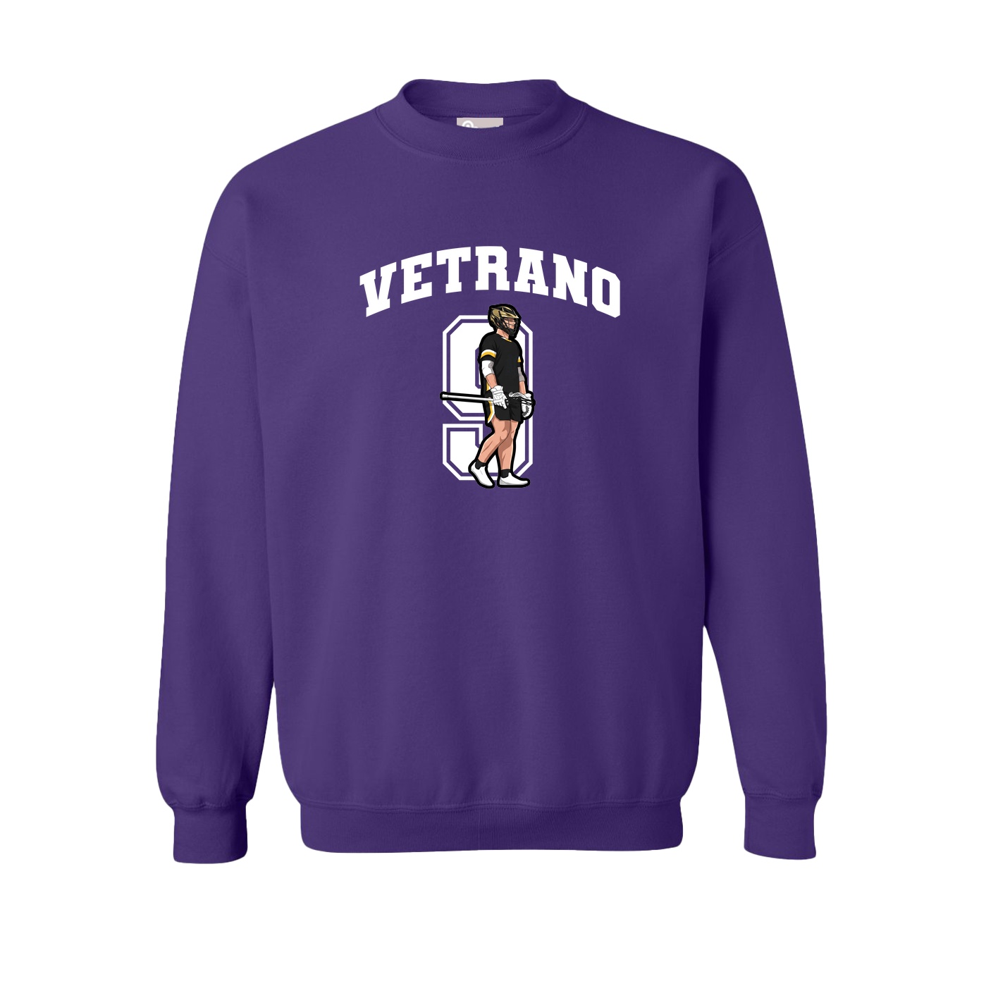 Fleece Crew — Number in Purple